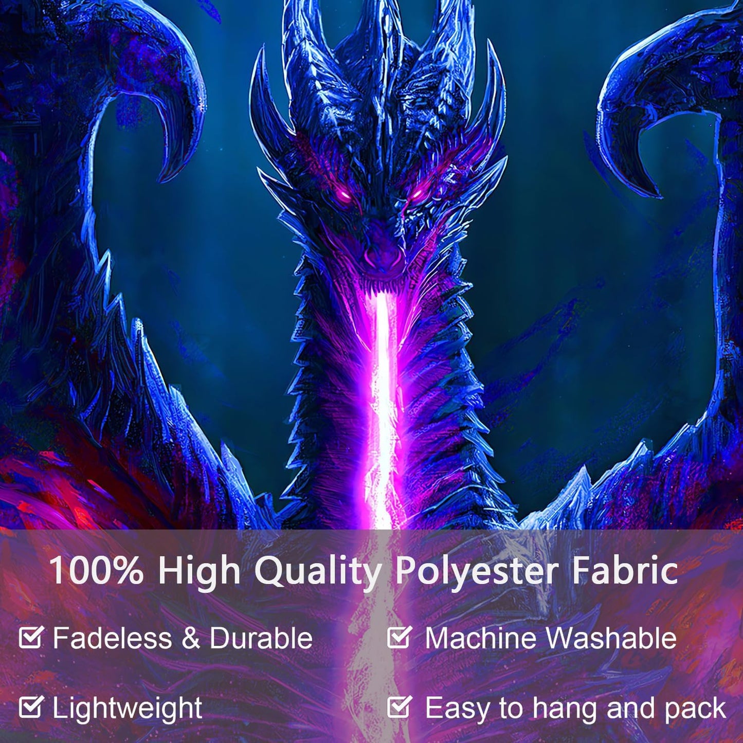 ADDWel Blacklight Dragon Tapestry, Cool Evil-Dragon Tapestry Glow In The Dark, UV Reactive Black Light Posters Wall Hanging for Bedroom Dorm Living Room Backdrop Decor