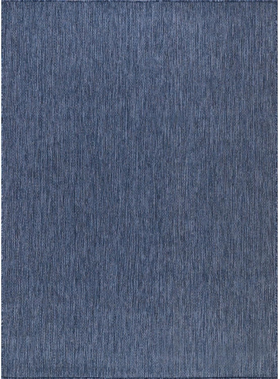 CAMILSON Outdoor Rug 8x10 Modern Area Rugs for Indoor and Outdoor Patios and Porches - Waterproof, Washable, Non-Shedding, Easy-to-Clean Outside Carpet (8 x 10, Solid - Navy Blue)