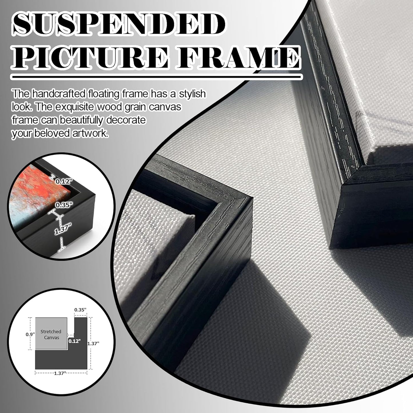 QZQCBLC Large Framed Wall Art, Rustic Grass Mountain Clouds Yellow and Blue Fall Landscape Canvas Print Wall Pictures Paintings Artwork for Living room Bedroom Home Office Artwork Decor 29x58 IN