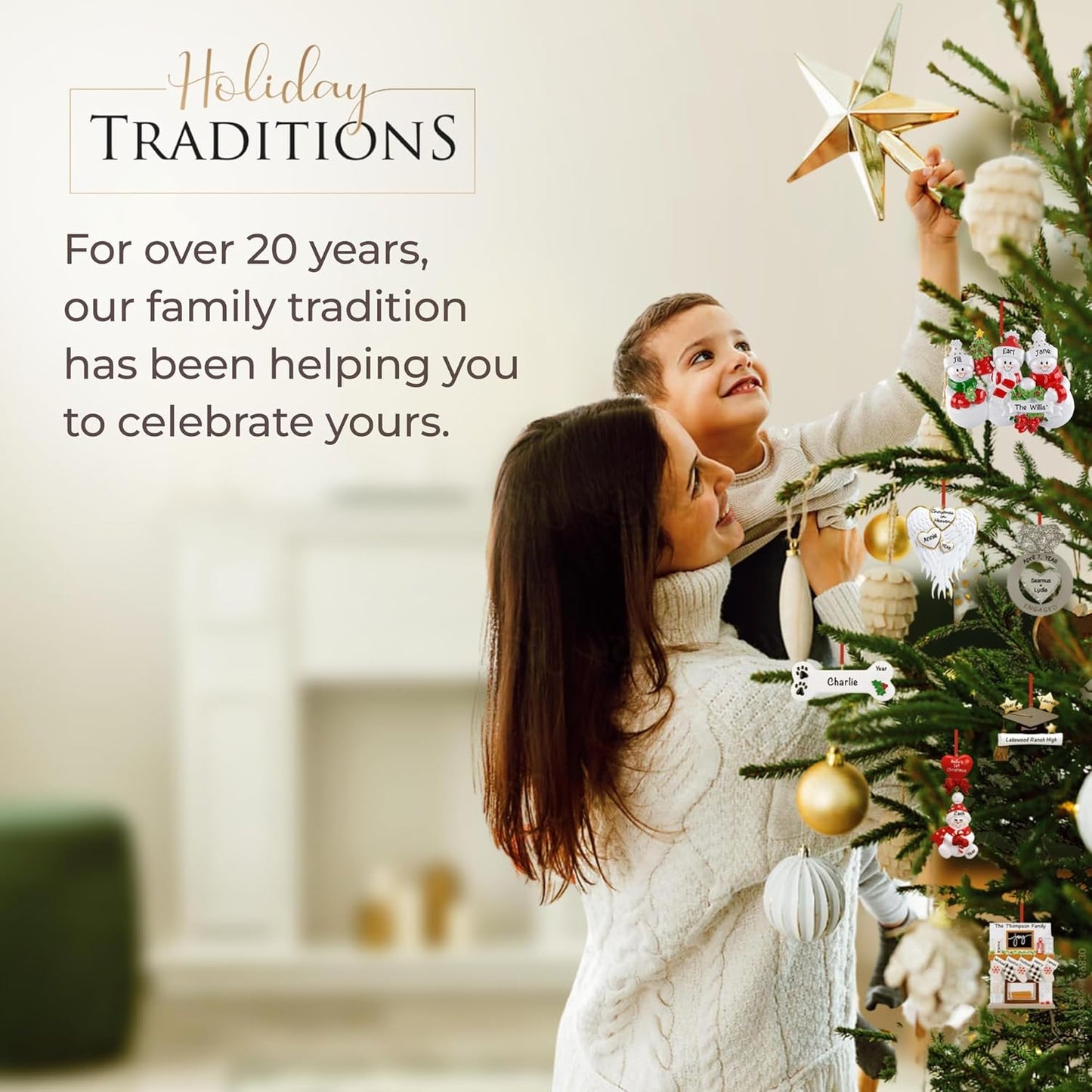 Personalized Family of 3 Ornament 2025 | Free 24h Customization | Laser Engraved Snowman Christmas Ornaments for Tree | Custom Gift Wrapped Festive Holiday Keepsake for Three Persons