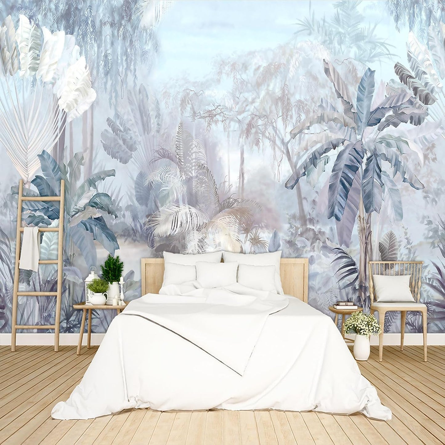 Tropical Botanical Wallpaper Peel and Stick Wall Mural for Bedroom Living Room - 96"x137"