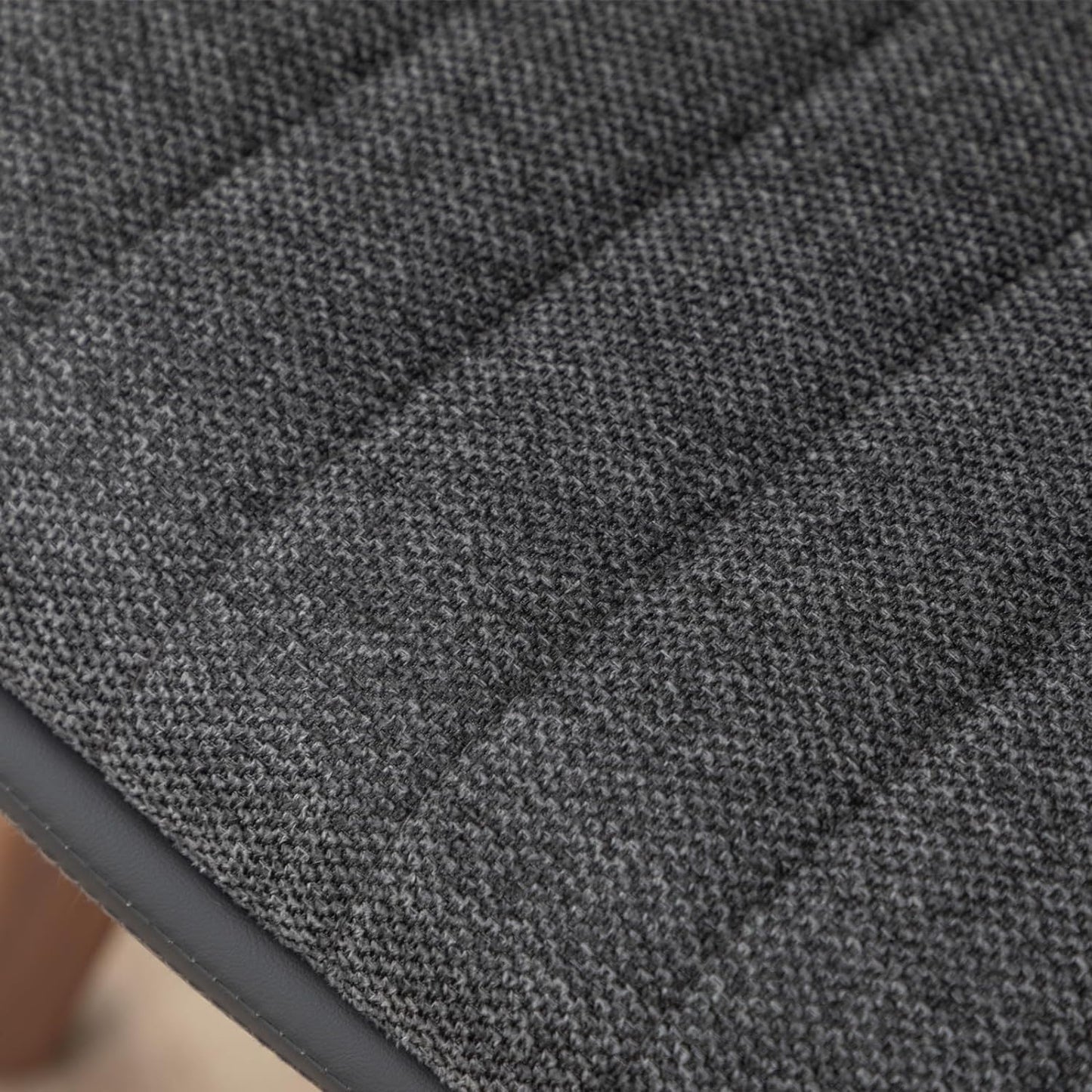 LUNLING Swivel Dining Chairs Set of 2, Mid Century Modern Gray Fabric+Faux Leather Kitchen Chairs with Arms,Bamboo Legs Side Chairs No Wheels,Accent Chair for Dining Rooms and Offices(Gray Fabric)