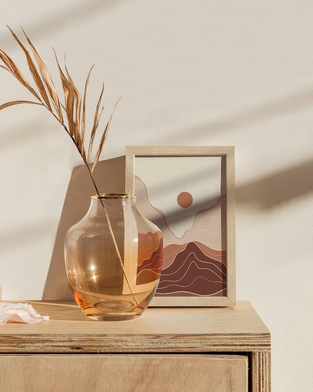 HAUS AND HUES Solid Oak 4x6 Picture Frame for Wall or Tabletop - Natural Wood Frame 4x6, Beige Photo Frame 4x6 for Walls, 4x6 Wood Picture Frame, 4 by 6 Picture Frame, 4x6 Frames for Pictures