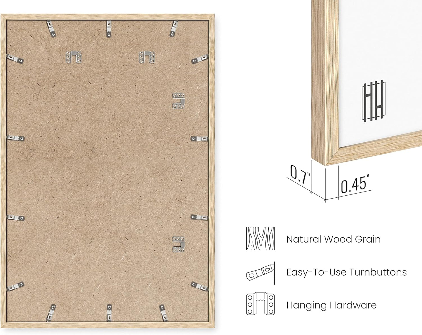 Haus and Hues 24"x36" Beige Oak Wood Frames Set of 6 - 24x36 Natural Wood Frames for Posters, 24x36 Frame Wood, 24x36 Poster Frames for Wall, 24x36 Frame Light Wood, Picture Frames 24x36 Picture Frame 24x36 Wood Frame 24x36 (Beige Oak)