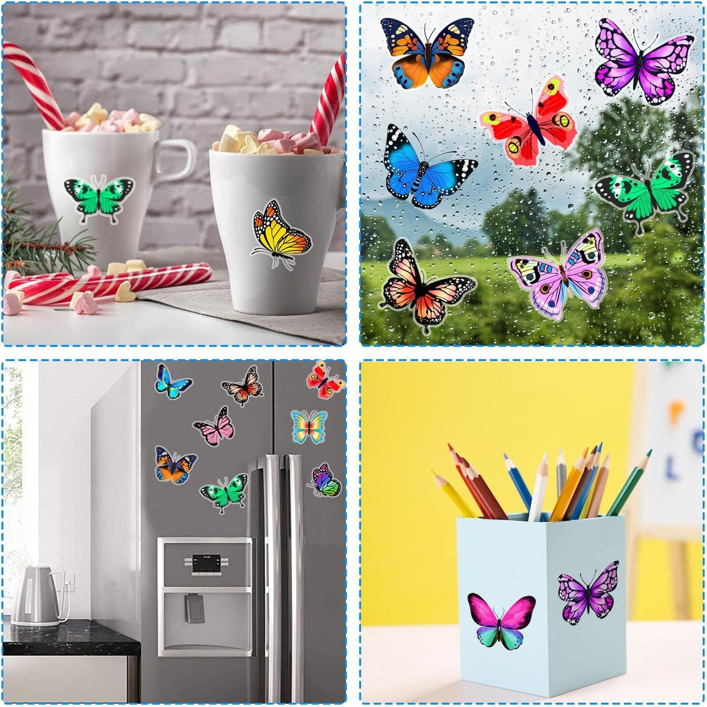 Window Clings Stickers for Kids Window Gel Clings Decals Thick Gel Clings Toddlers and Adults Classroom Home Nursery Airplane Birthday Party Supplies (Butterfly)