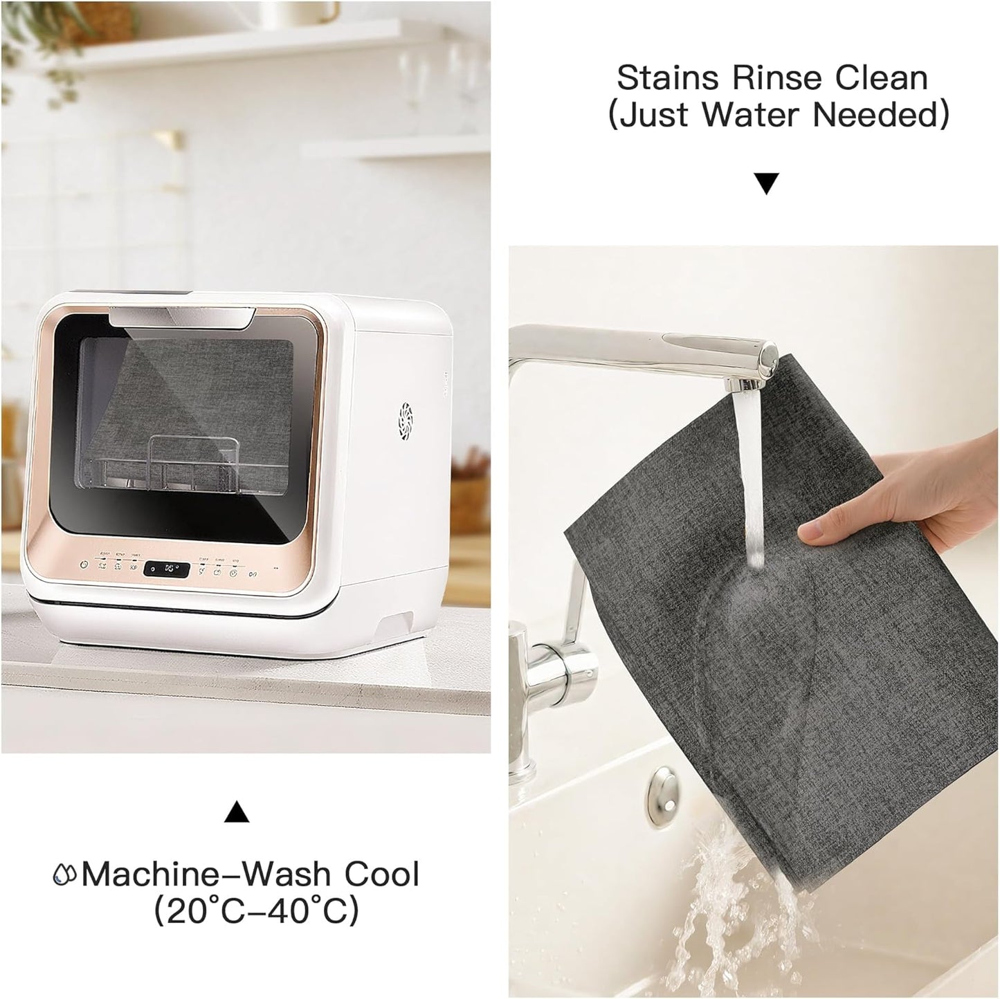 DOLOPL Placemats Set of 8, Reversible Wipeable & Heat Resistant Place Mats, Modern Faux Leather Table Mats for Kitchen, Neutral Waterproof Tablemats for Dining Table Decor, Wedding, Party(Charcoal)