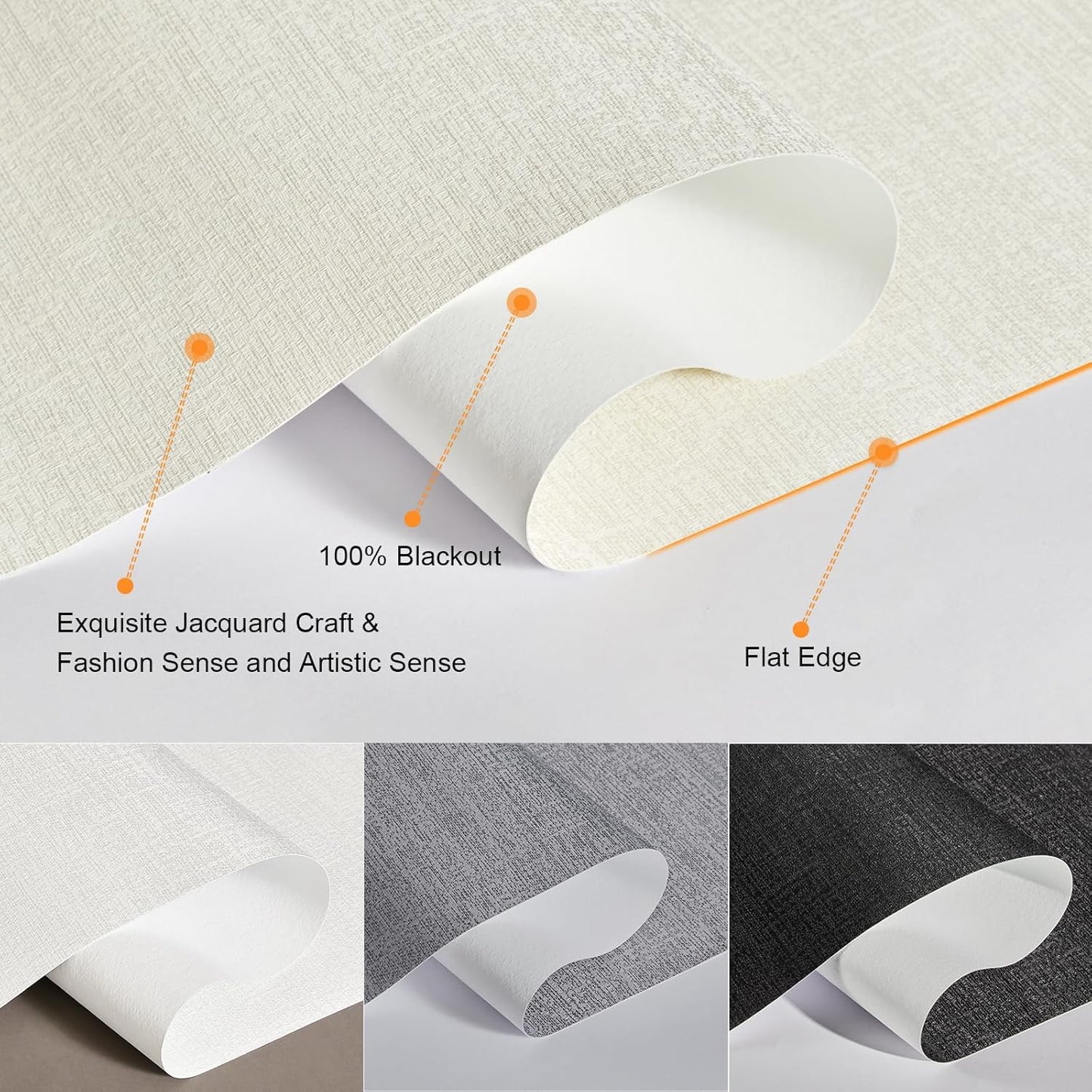 Persilux Blackout Shades for Windows Cordless Roller Blinds, Roller Windows Shades for Home with Fabric Attached Valance, UV Protections Easy Installation for Door/Office, Limestone(71" W x 84" H)