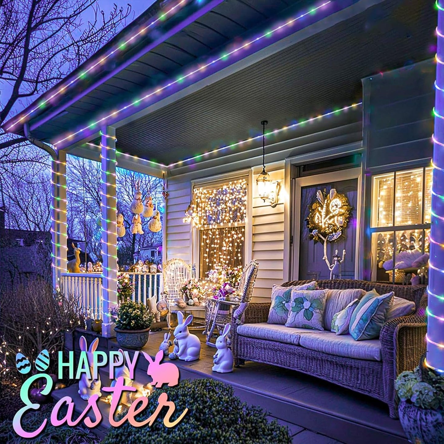 66FT 200 LED Rope Lights for Outside, Plug In Rope Lights Outdoor Waterproof with 8 Modes, Connectable Clear Tube Light for Indoor Bedroom Camping Garden House Party Decoration - Pastel Multicolor