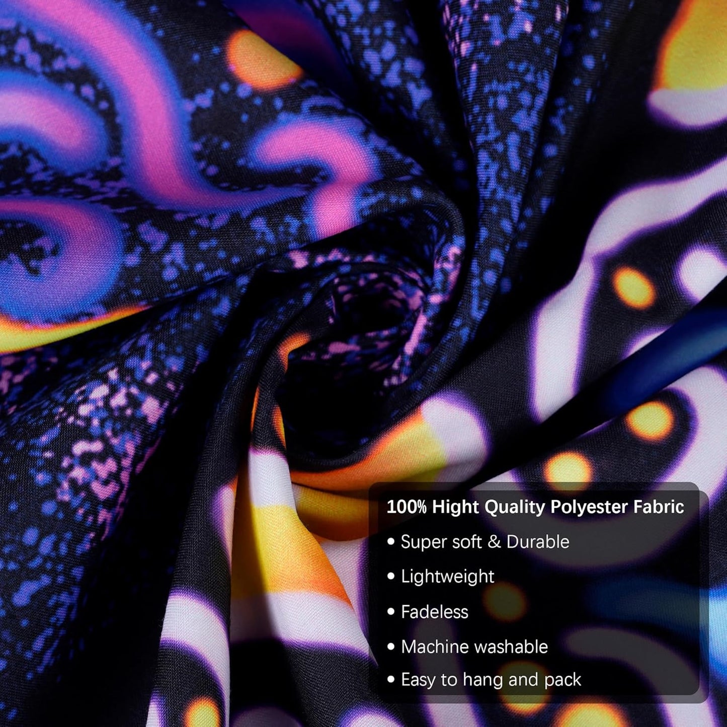 OSVINO Blacklight Trippy Mandala Tapestry 59"x51" UV Reactive Fantasy Tapestry Aesthetic Wall Decor for Living Room Bedroom Boho Wall Hanging