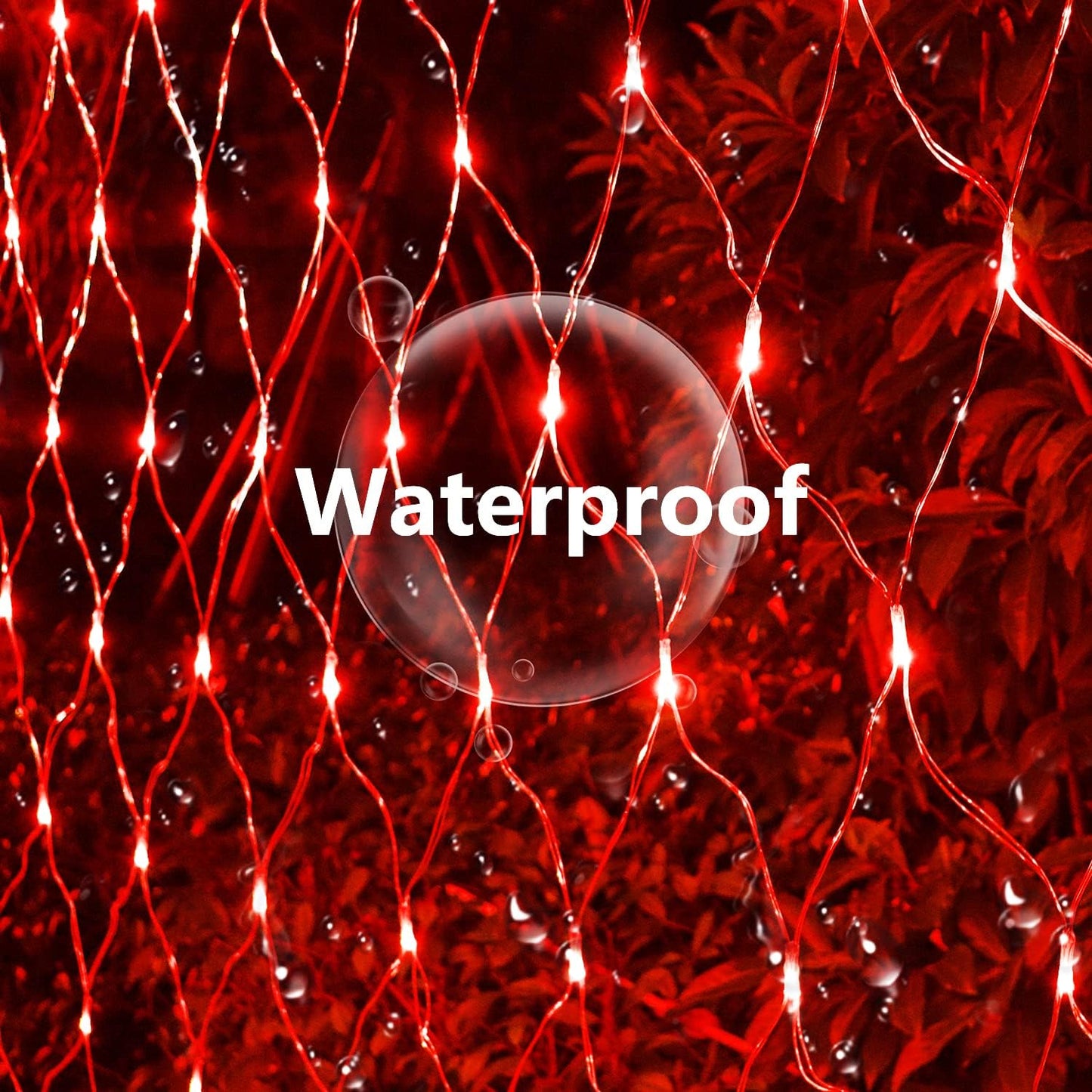 Solar Net Lights Outdoor Mesh Lights Red, 200 LED Net Lights Christmas, Waterproof 19 Modes Timer Tree Wrap Lights for Fence, Garden, Yard, Bushes, Trunk, Halloween Decor-9.8ft x 6.6ft