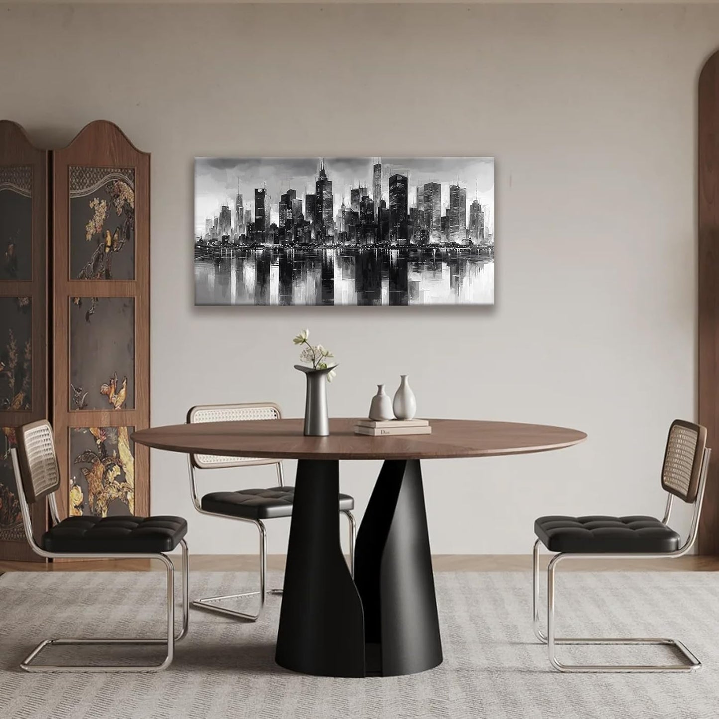 QSQ New York City Wall Art Brooklyn Bridge Wall Art Print Paintings Modern Cityscape Canvas Art Wall Decor Picture For Bedroom Apartment Office Home Decor Chicago Artwork 20 × 40 In