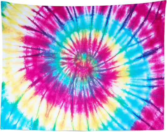 BELECO Tie Dye Tapestry Wall Hanging Fabric 106x70 Inch Colorful Spiral Tie Dye Tapestry Hippi 60s Themed Party Decorations Rainbow Tapestry Art Wall Decor for Bedroom Aesthetic Living Room Dorm