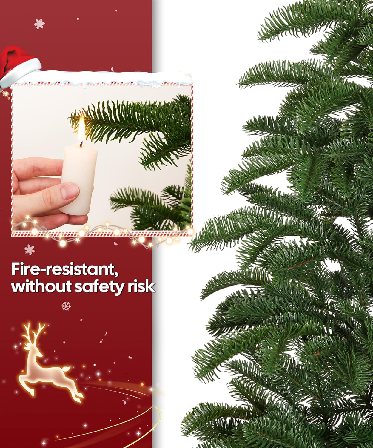 Decoway 6 FT Artificial Christmas Tree, Unlit Xmas Tree with 641 Green PE Tips for Indoor Outdoor Decorations Holiday Decor