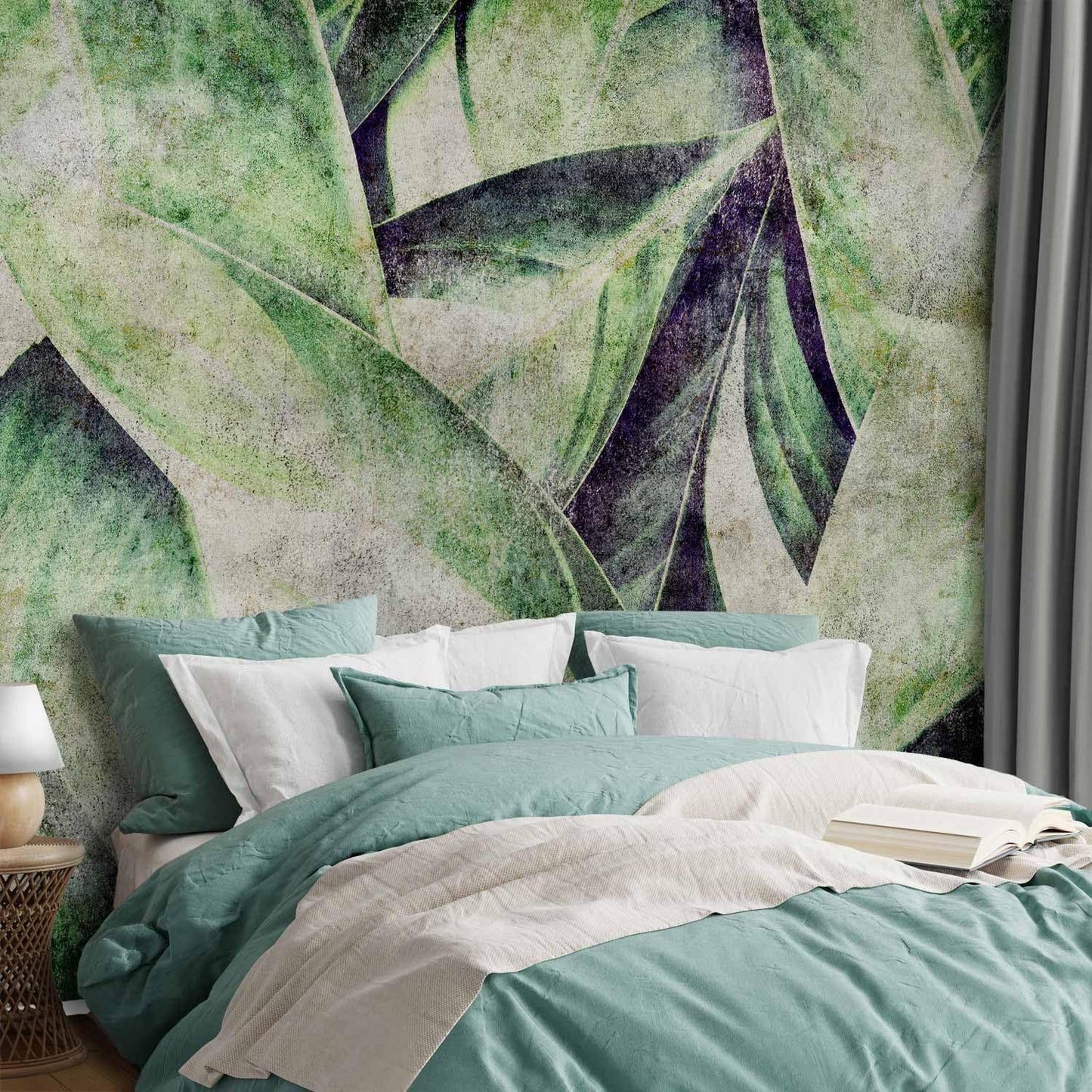 artgeist Wall Mural Tropical Leaves 116x83 in - XXL Peel and Stick Self-Adhesive Wallpaper Removable Large Sticker Foil Wall Decor Print Picture Image Design Jungle Nature Botanical b-C-0844-a-a