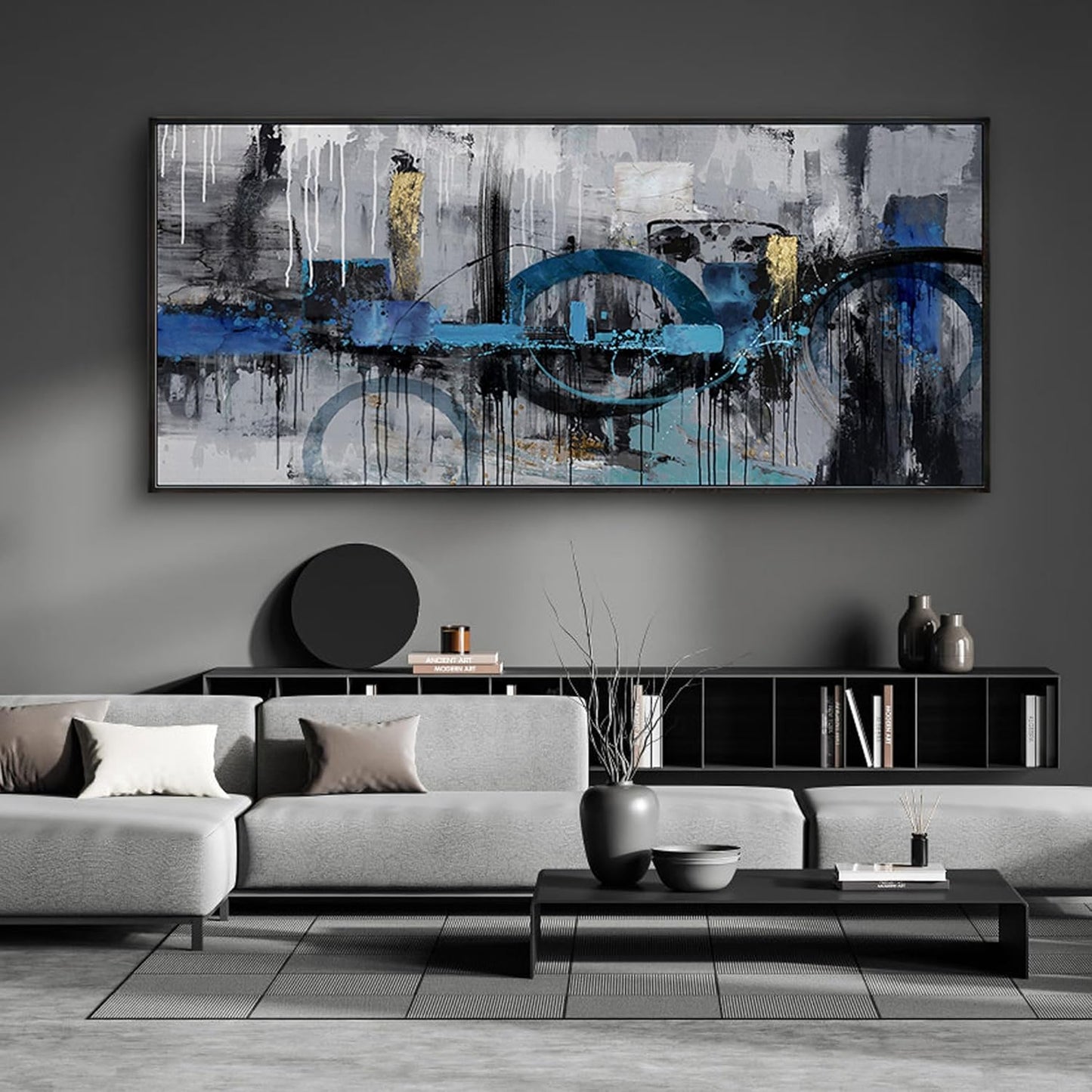 KLAKLA Extra Large Wall Art 86x29 Inches - Abstract Huge Canvas Picture Wall Decor Living Room Oversized Artwork for Walls Bedroom Office Decoration Modern Frame Wall Art