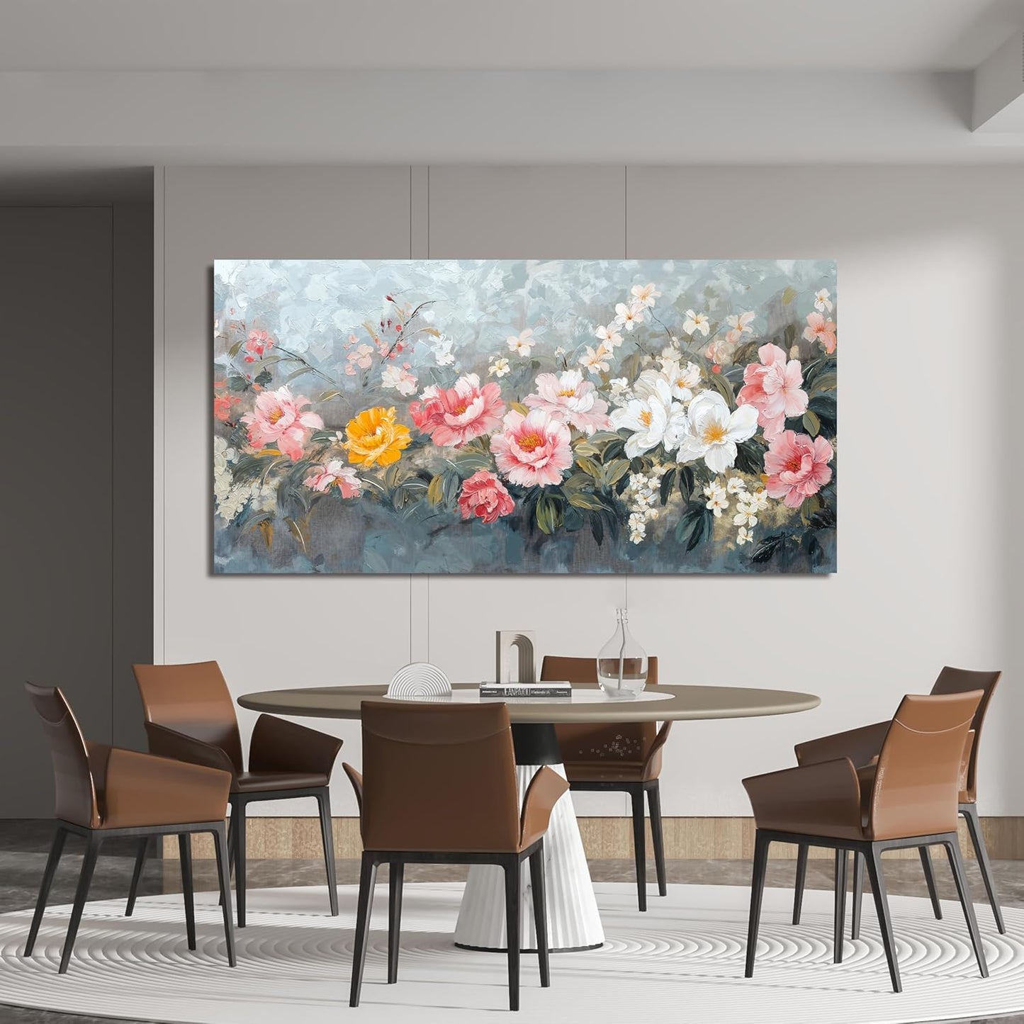 Canvas Wall Art Decor Colorful Flower Wall Art Decor Botanical Wall Decorations Paintings Modern Large Wall Decor For Living Room Artwork For Walls canvas prints For Bedroom Office Decor 24"X48"