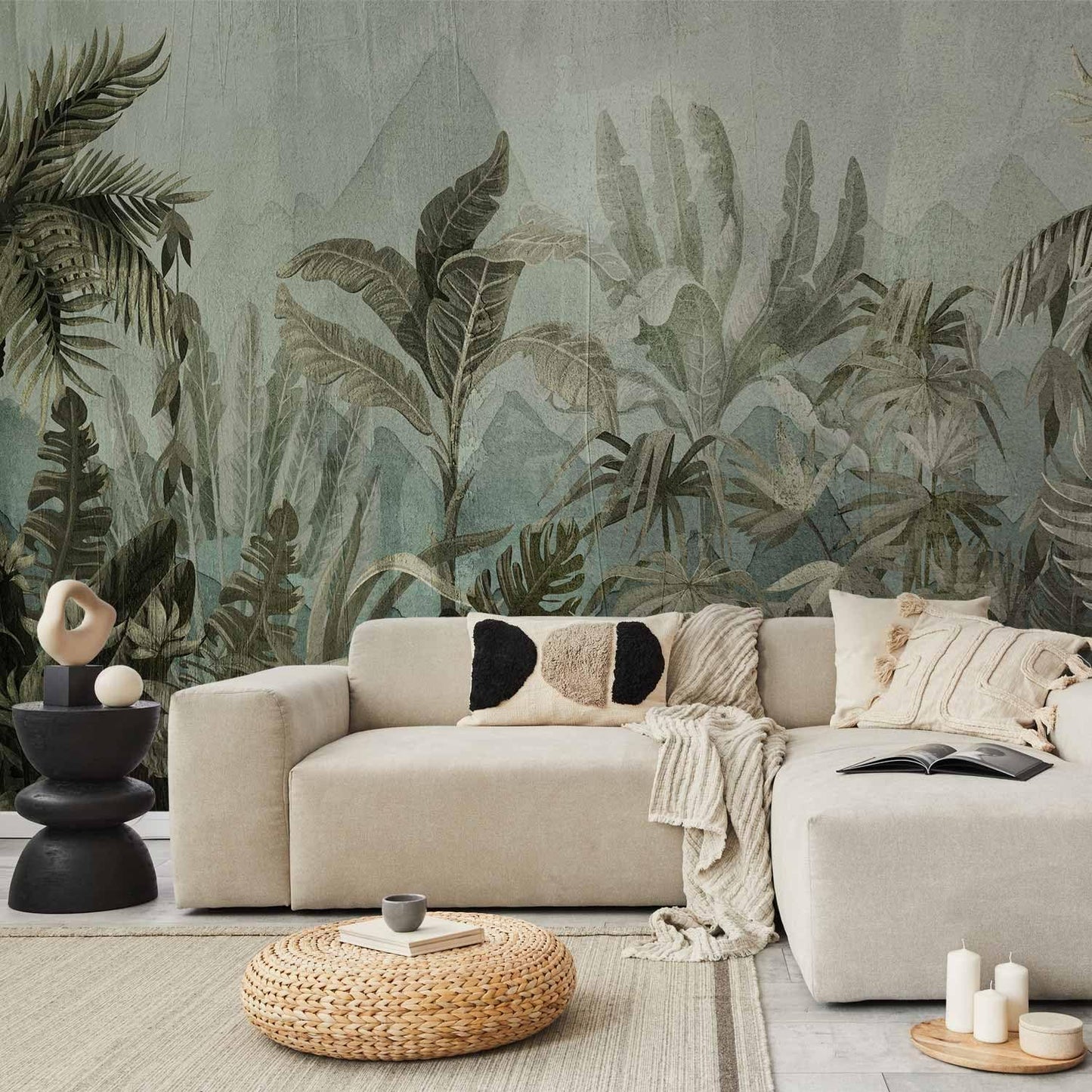 artgeist Wall Mural Leaves 77x55 in - XXL Peel and Stick Self-Adhesive Wallpaper Removable Large Sticker Foil Wall Decor Print Picture Image Design Nature Botanical Plants Palm Abstract b-C-0854-a-a