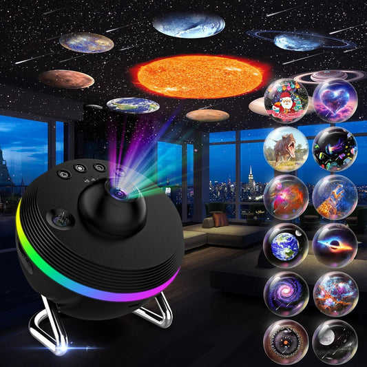 Star Projector, 13 in 1 HD Planetarium Galaxy Projector for Bedroom, Star Projector Galaxy Light with Timer, Meteor & RGB Lighting Effects, Space Night Light Projector for Kids, Adults