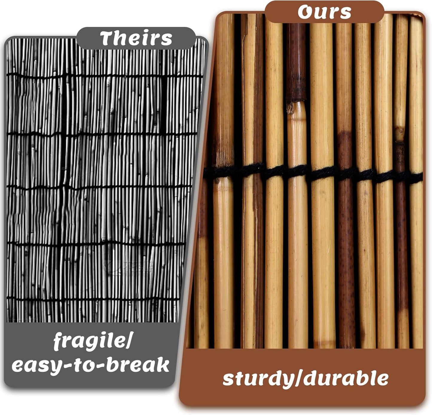 1 Pack Natural Reed Fence,4FT X 16.4FT Bamboo Fencing Privacy Reed Screening for Outdoor, Gallery, Restaurant, Hotel, Patio (Brown)