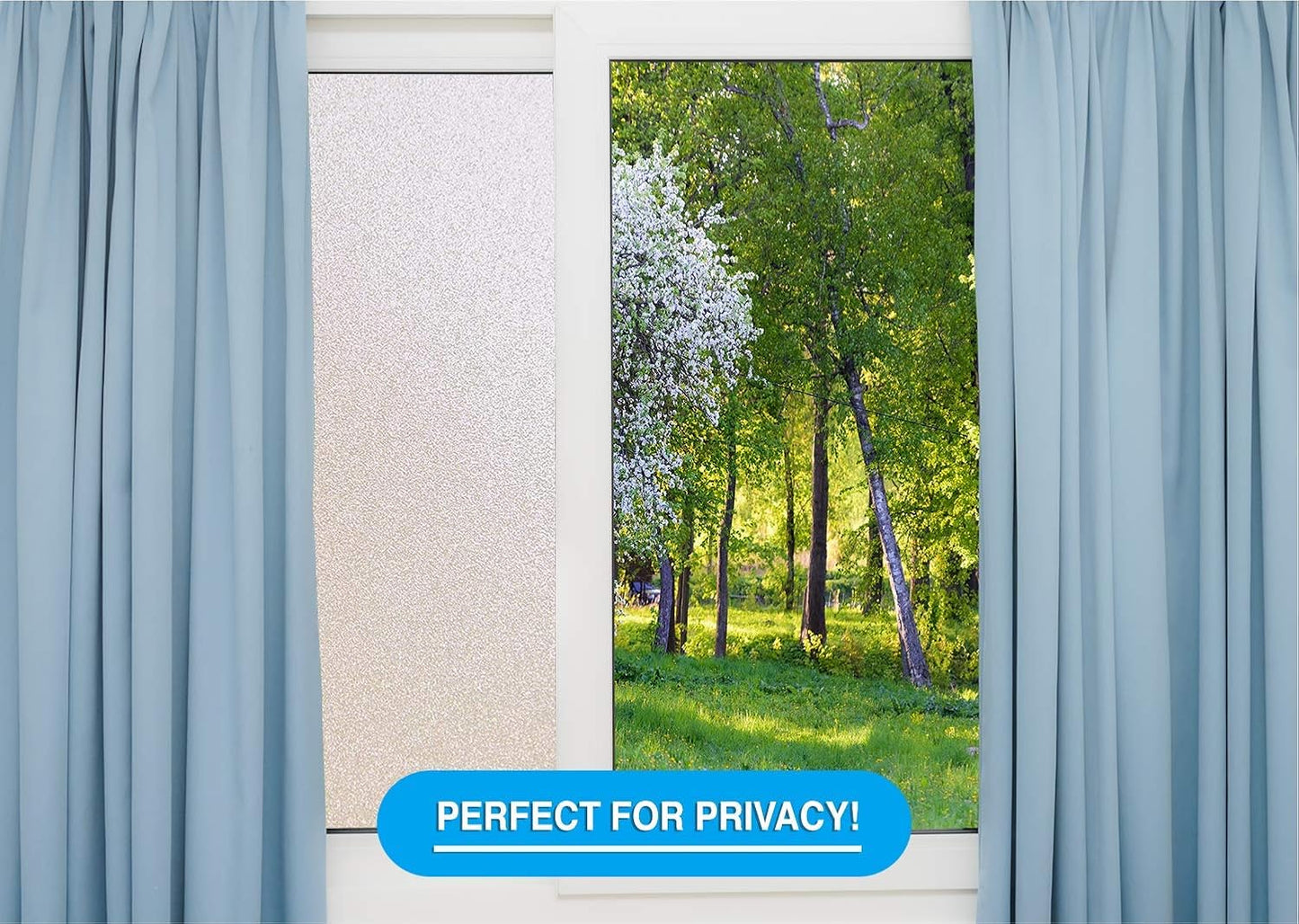 Privacy Window Film: Translucent Static Cling Treatment for Home Security and Decorative Frosted Glass Effect - No Residue, Heat Control, UV Prevention, Easy Removal (Winter Frost, 36 x 288 inches)