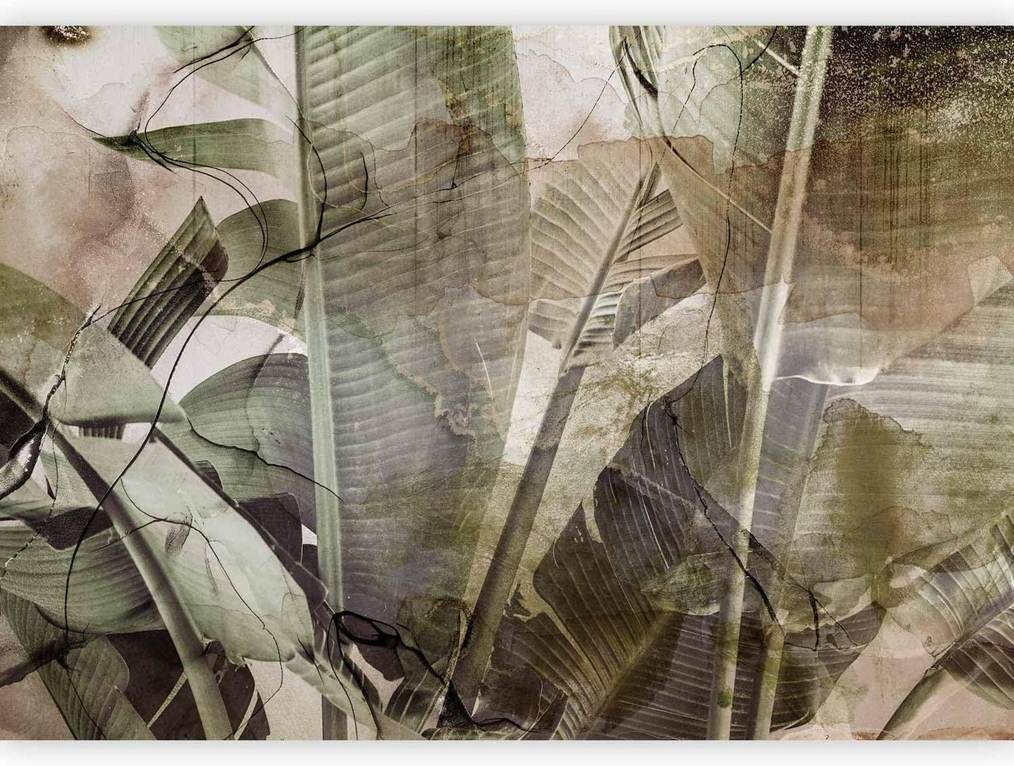 artgeist Premium Wall Mural Tropical Leaves 118x83 in - XXL Non-Woven Wallpaper Fleece Wall Decor Photo Print Picture Image Design Plant Jungle Nature Like Painted b-C-0776-a-a