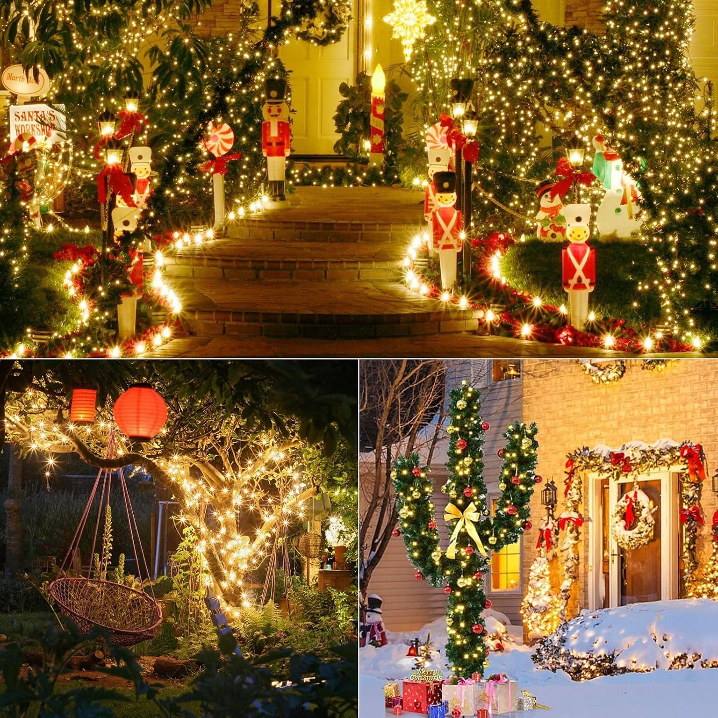 Brizled 33ft 100 LED Christmas Tree Lights - Steady On Only, 5mm Wide Angle, Connectable 120V UL Certified Warm White Lights for Xmas Tree, Party, Indoor/Outdoor