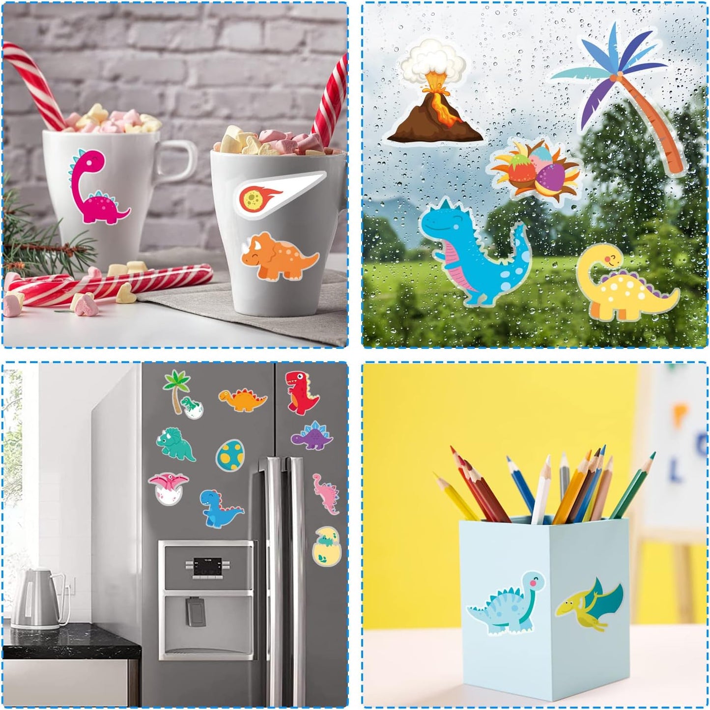 Window Clings Stickers for Kids Window Gel Clings Decals Thick Gel Clings Toddlers and Adults Classroom Home Nursery Airplane Birthday Party Supplies (Dinosaur)