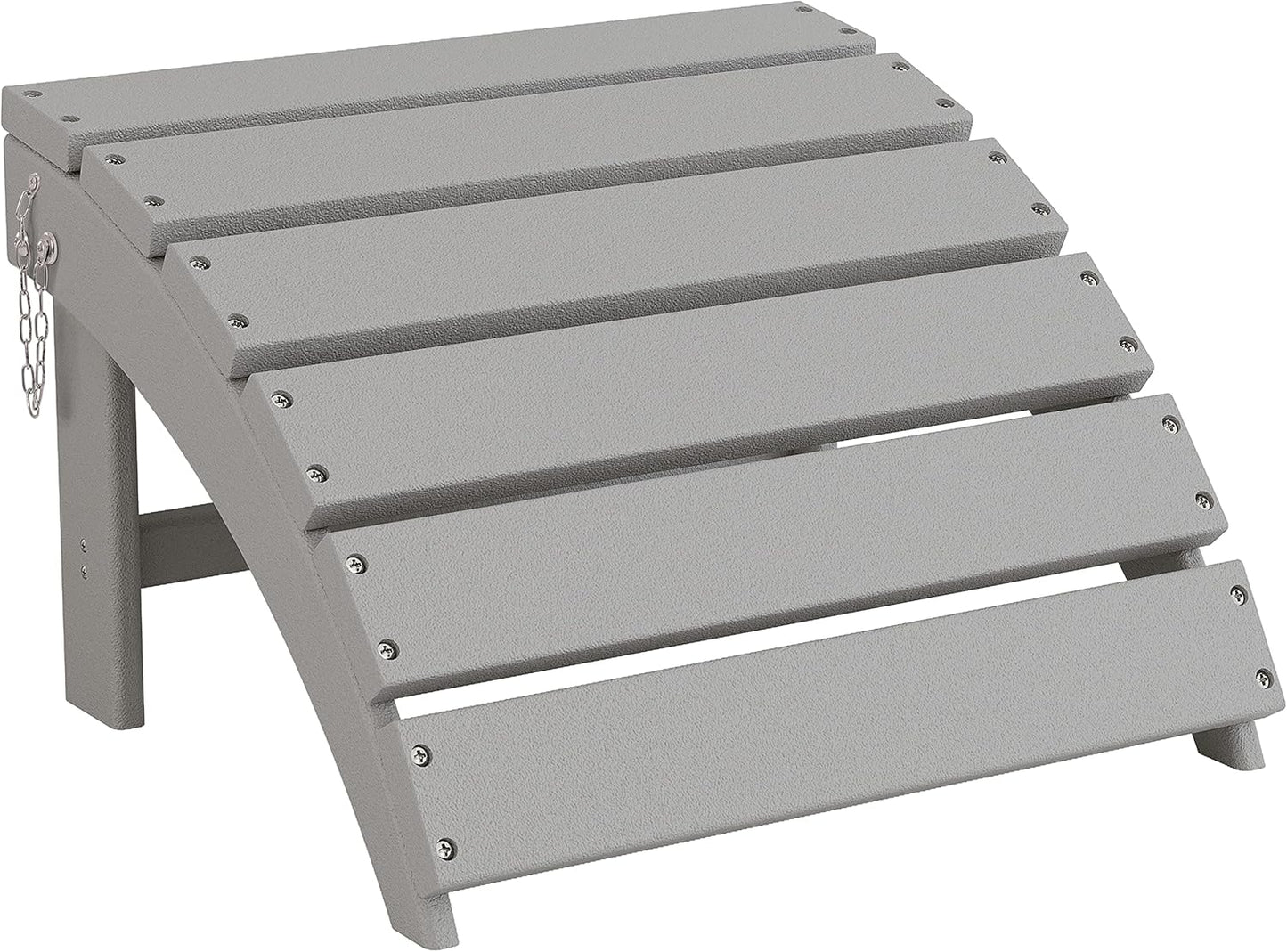 Sundale Outdoor Folding Plastic Adirondack Ottoman, All-Weather Adirondack Chair Footrest, Fade and Rust Resistant, Perfect for Outside Patio Garden Pool Yard Grey