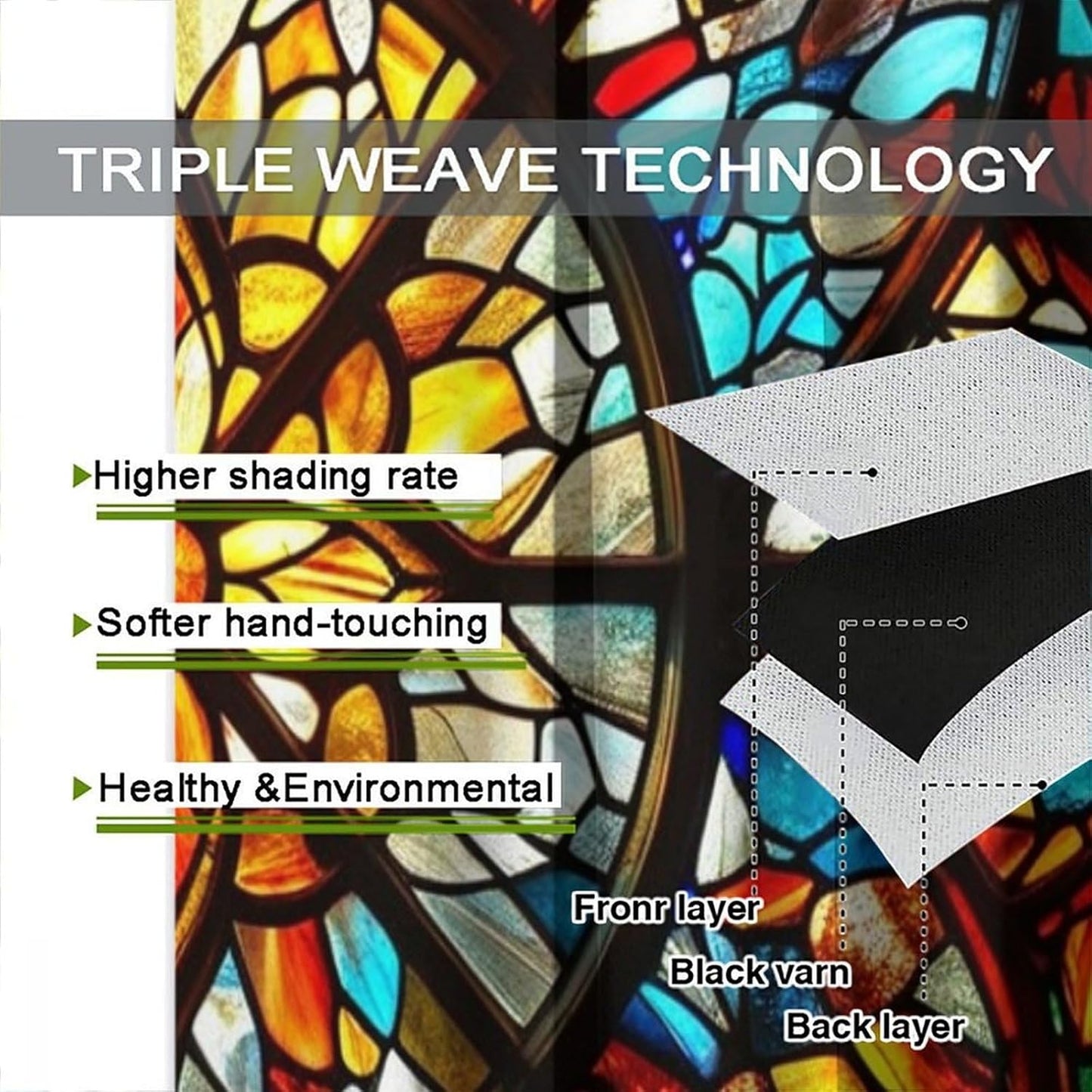 Stained Glass Curtains,Retro Mid Century Abstract Colorful Geometric Prints Home Decor Drapes for Bedroom Living Room Kitchen Window Treatment 2 Panels Set Total Size 52" W X 84" L Inch