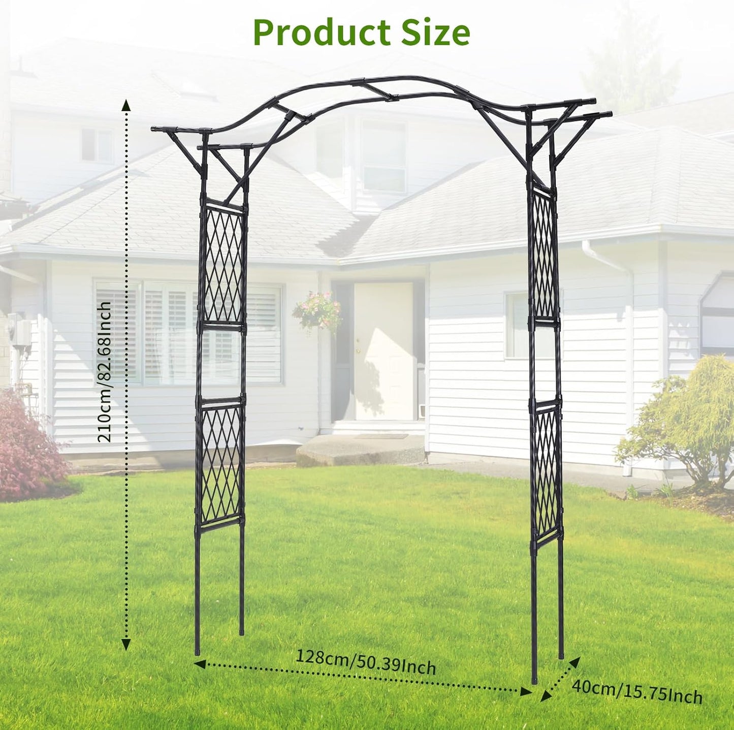 Lalahoni Garden Arch, Wedding & Event Decoration Trellis for Climbing Plants Outdoor, 6.8ft Archway for Roses Vines, Lawn, Party, Ceremony