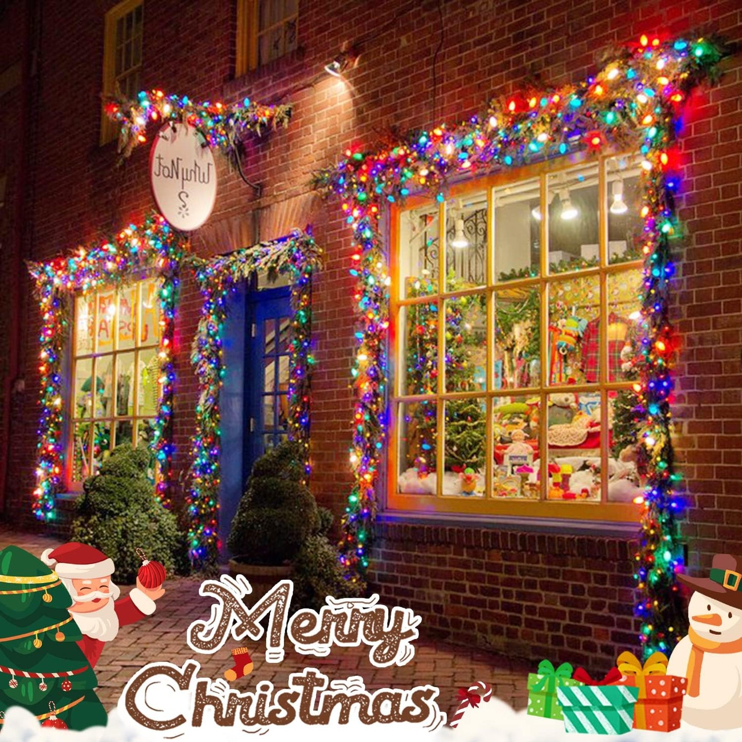 JMEXSUSS Multicolor Christmas Lights Battery Operated with 8 Modes Remote Waterproof, 33ft 100 LED Battery Christmas Lights Indoor Outdoor for Tree Home Party Room Garden Decor