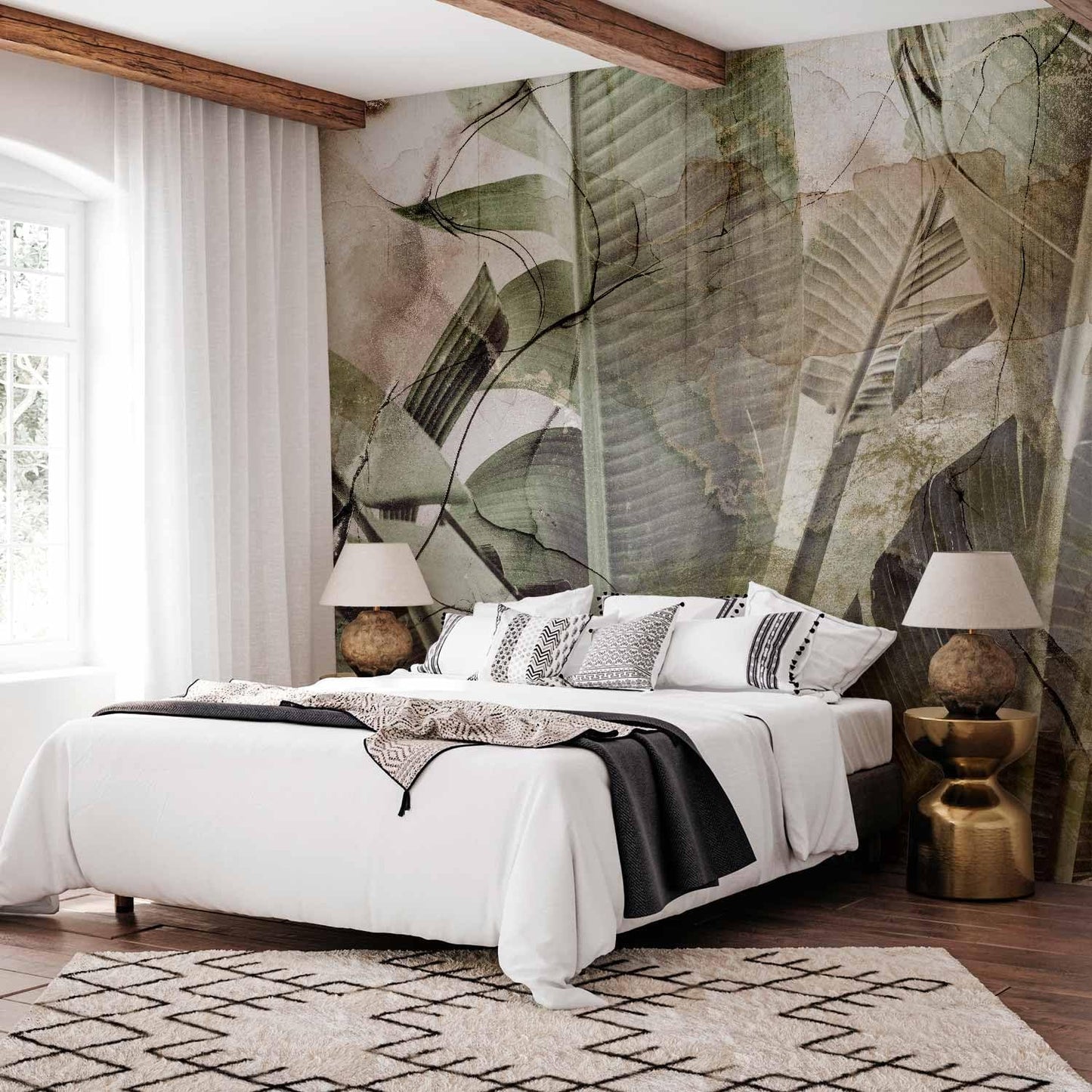 artgeist Wall Mural Tropical Leaves 177x124 in - XXL Non-Woven Wallpaper Fleece Wall Decor Photo Print Picture Image Design Plant Jungle Nature Like Painted b-C-0776-a-a