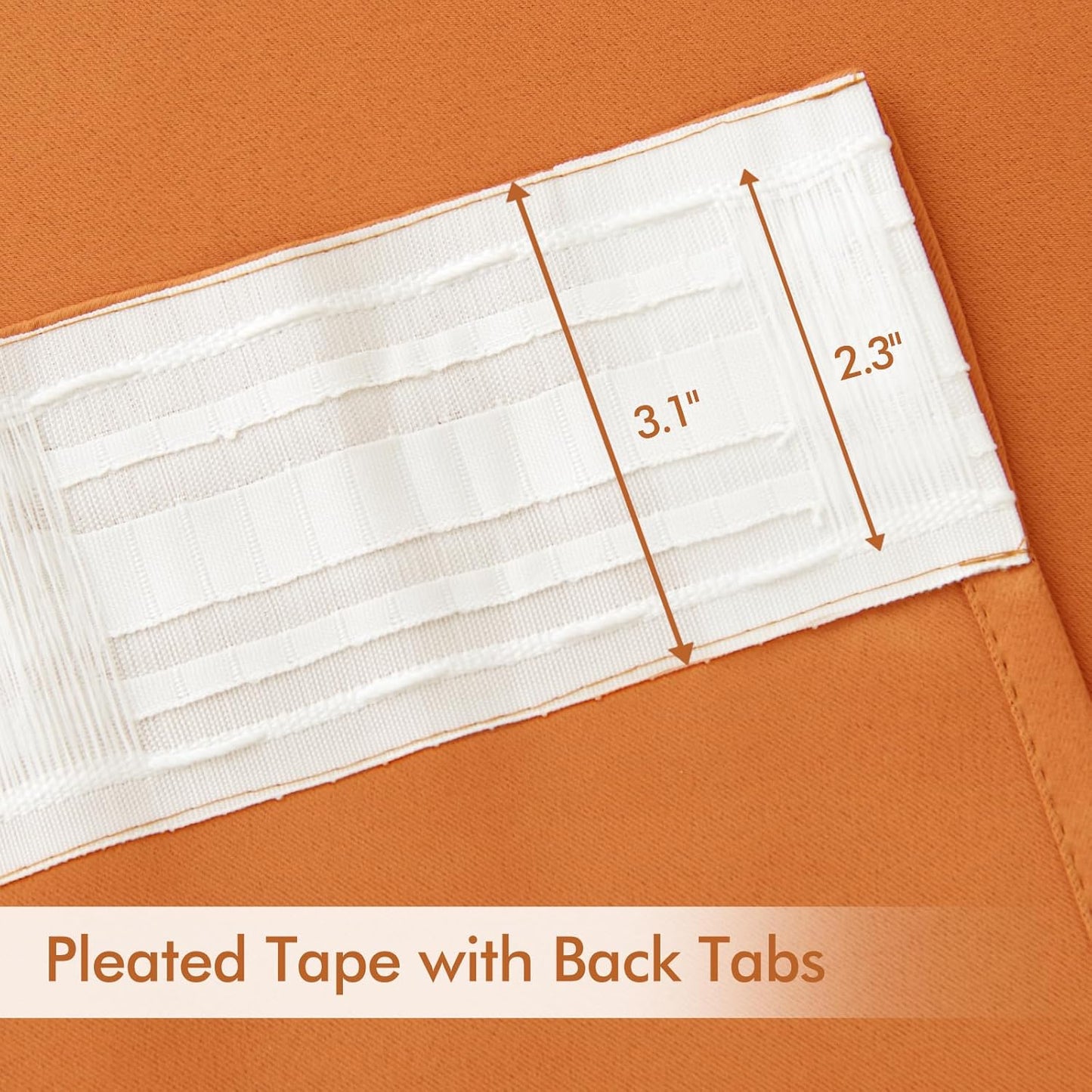 MIULEE 2 Panels Orange Back Tab Blackout Curtains 84 Inch Length for Living Room Bedroom Privacy, Rod Pocket/Pinch Pleated Fall Thermal Insulated Room Darkening Light Blocking Curtains 84 Inches Long