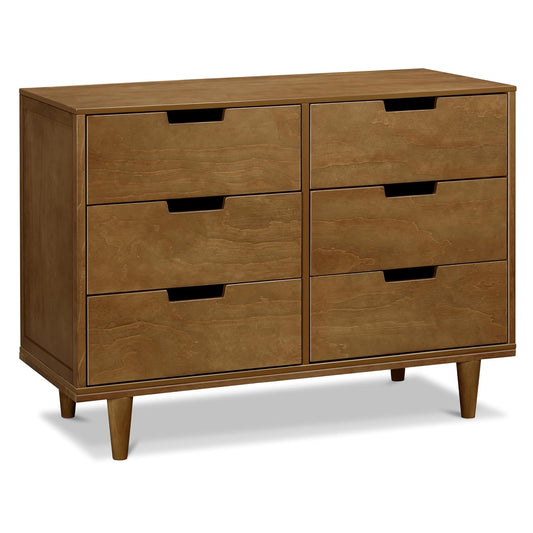 DaVinci Marley 6-Drawer Dresser - Baby Dresser for Nursery - Kids Bedroom Furniture - Double Chest of Drawers for Toddler Boys and Girls - Versatile Wood Dresser for Living Room, Hallway - Walnut