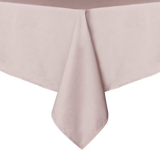 sancua Square Tablecloth - 54 x 54 Inch - Stain and Wrinkle Resistant Washable Polyester Table Cloth, Decorative Fabric Table Cover for Dining Tables, Buffet Parties and Camping, Blush