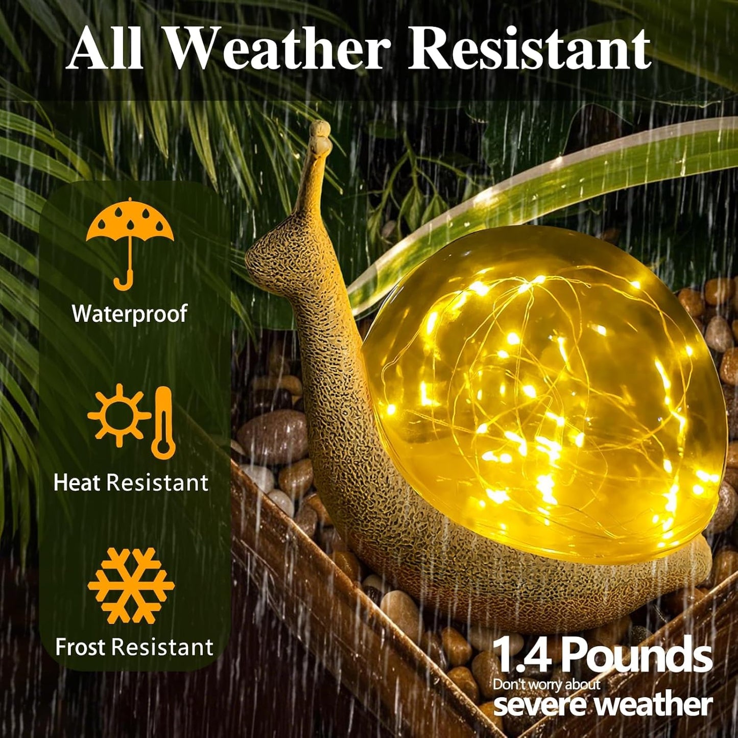 Solar Snail Garden Statues Light Outdoor Decor,9.84"×7.87" Resin Figurines with LED Globe Lamp Art Decorations for Outside Yard Lawn Patio Porch Balcony,Unique Gifts for Women Mom Grandma