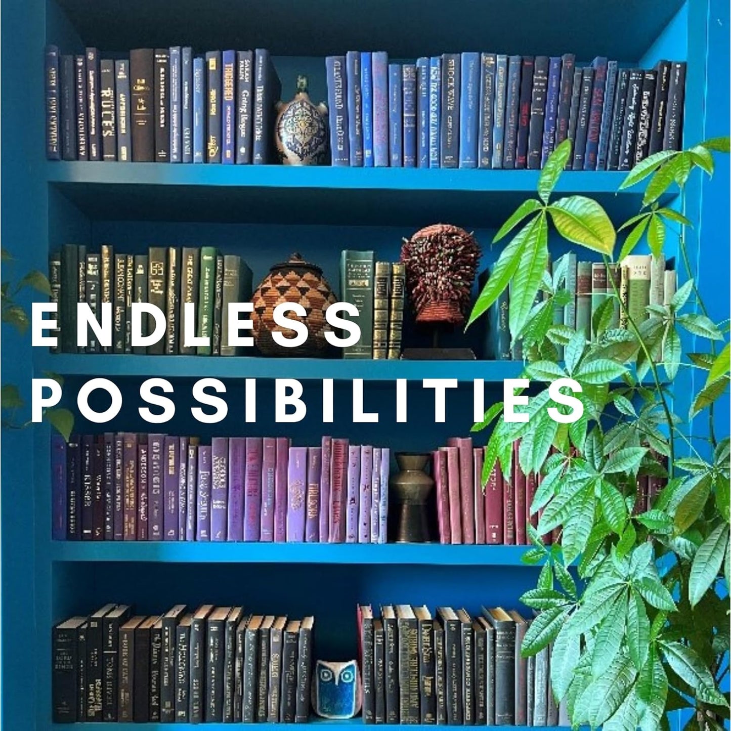 Curated Decorative Books Hardcover Décor Books for Home Décor, Choose Color, Interior Design, Office, Wedding Display, Instant Library, or Staging (Half Foot, Blue)