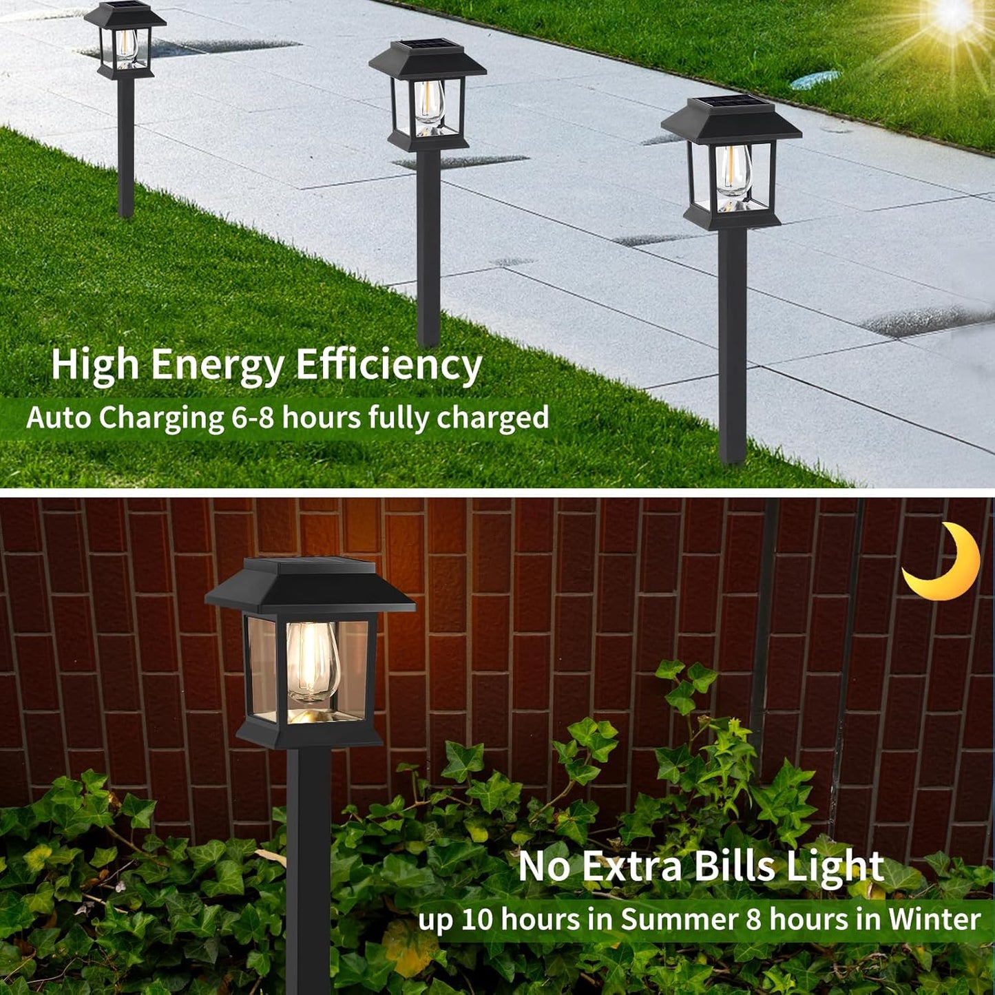 Solar Lights Outdoor,12 Pack Waterproof Auto On/Off Solar Pathway Lights for Your Garden, Landscape, Path, Yard, Patio, Driveway,Walkway Decor