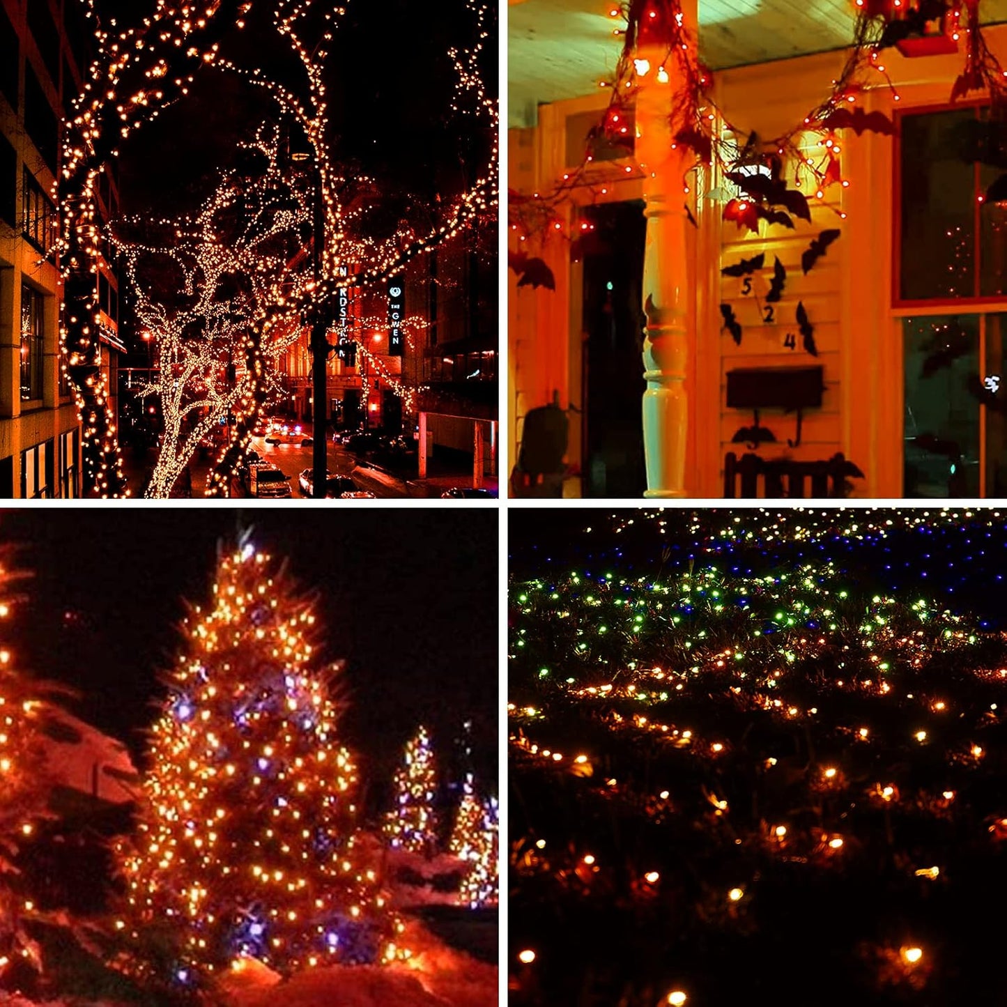 Brown Wire,Orange,Incandescent Bulb 100 Mini String Lights for Indoor Halloween Tree Home Party Festival Decoration