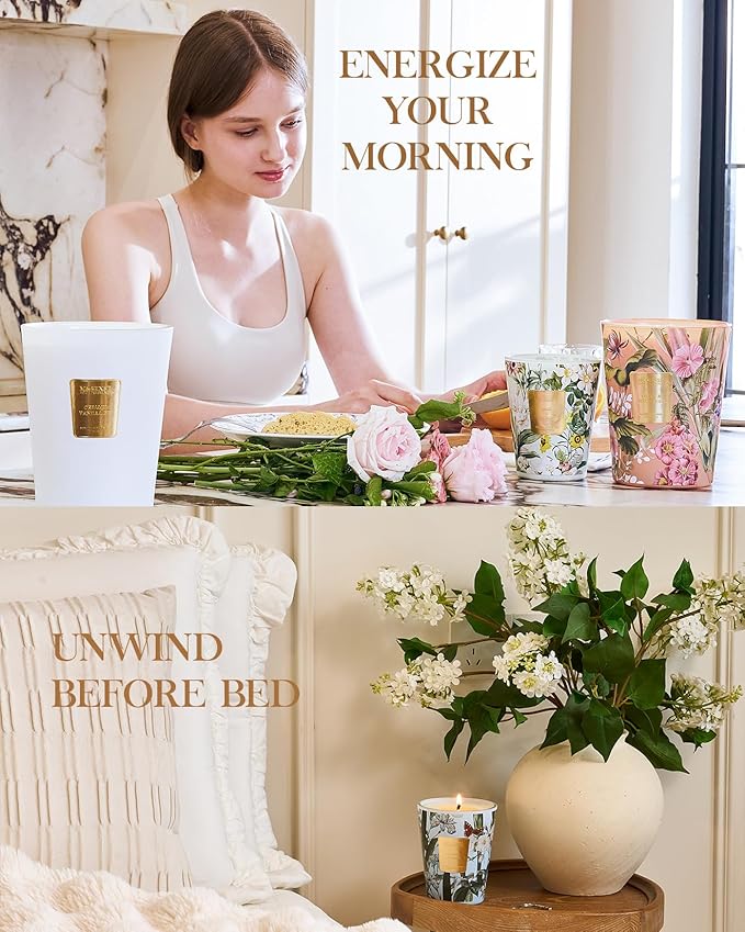 M&SENSE Eucalyptus Cedarwood Scented Natural Soy Wax Candle, 14.1oz 60 Hours Long Lasting Slow Burning Candles for Home Decor, Aromatherapy Candle for Stress Relief