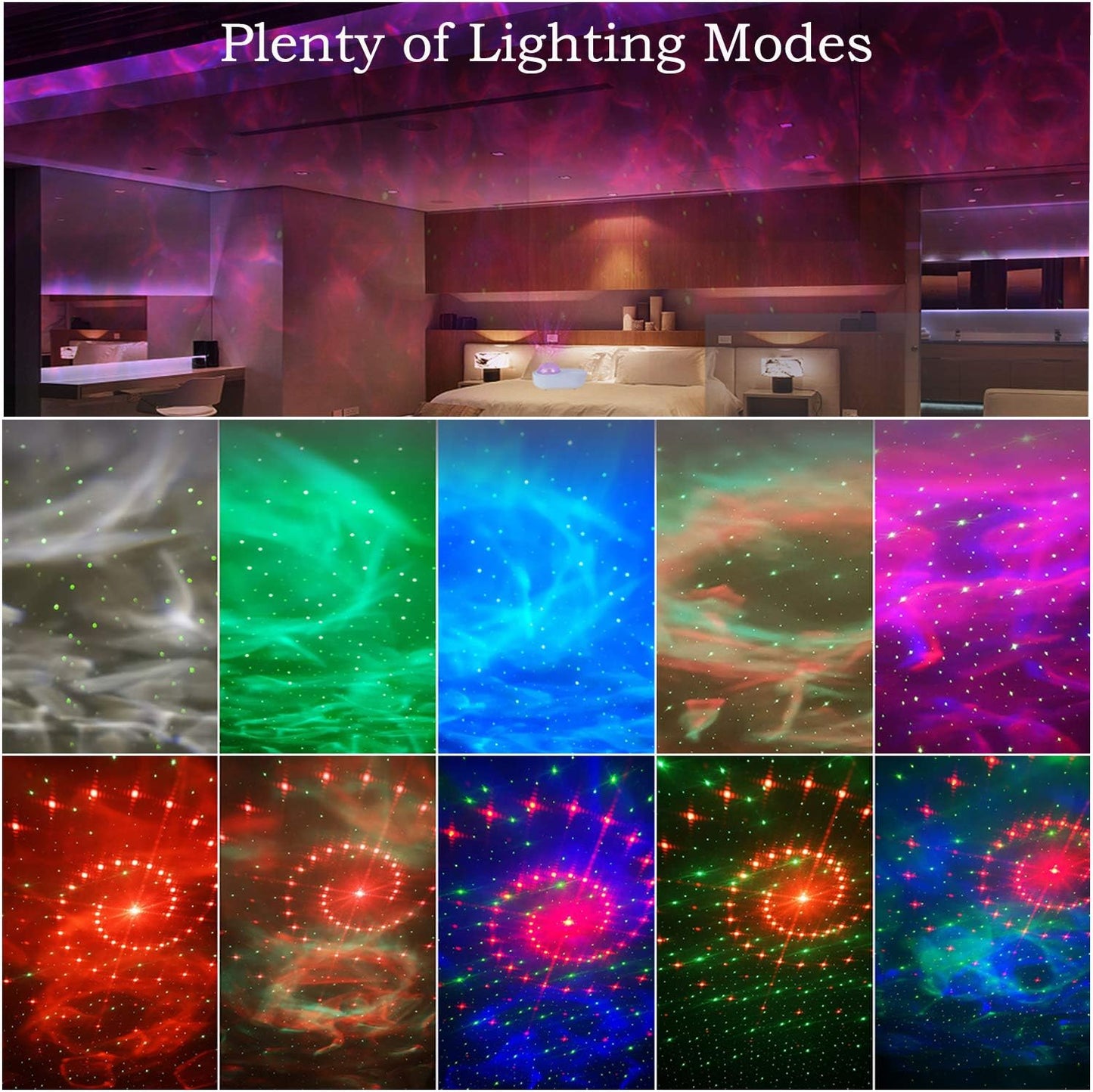 Galaxy Star Night Light Projector LED Ocean Wave Bluetooth Music Speaker with Remote Control for Bedroom, Home, Room Decor