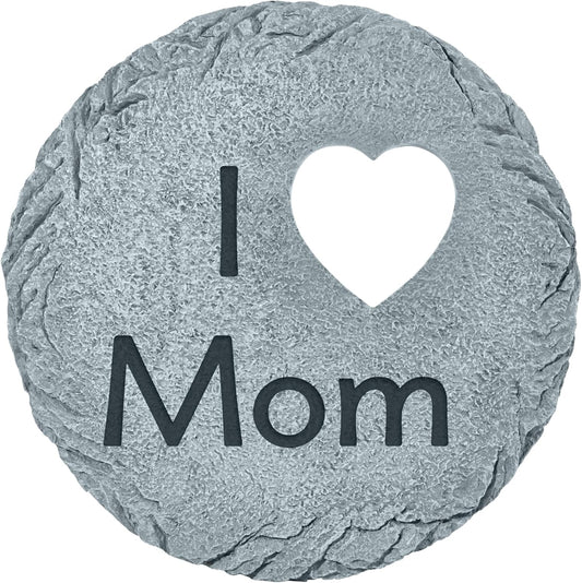 Let's Make Memories Personalized Garden Stone - Resin - Custom Garden Décor - Round Stone with Heart Cutout - for Dad - for Father's Day