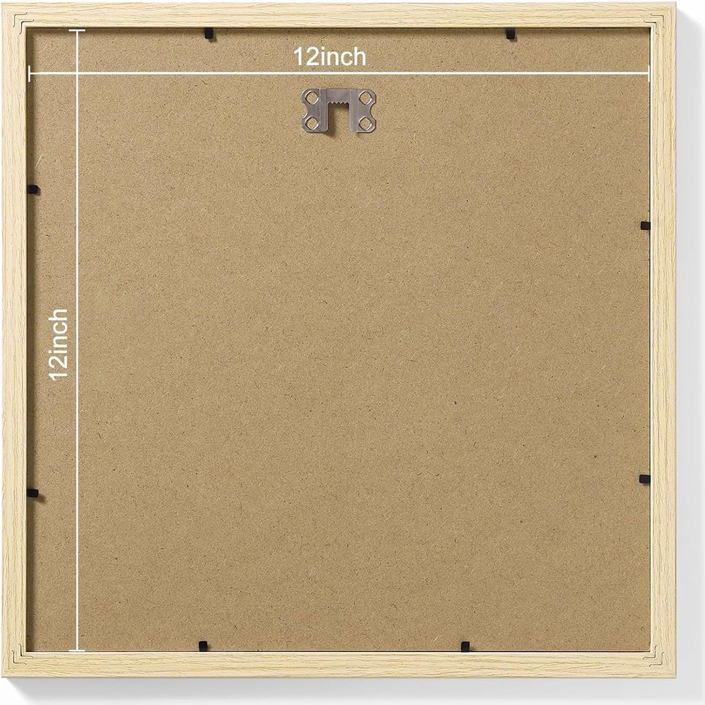 Vittanly 12x12 Picture Frames Set of 9, Shatter Resistant Plexiglass, Display 8x8 Pictures with Mat or 12x12 without Mat, Photo Frames for Wall Mount, Engineered Wood, OAK