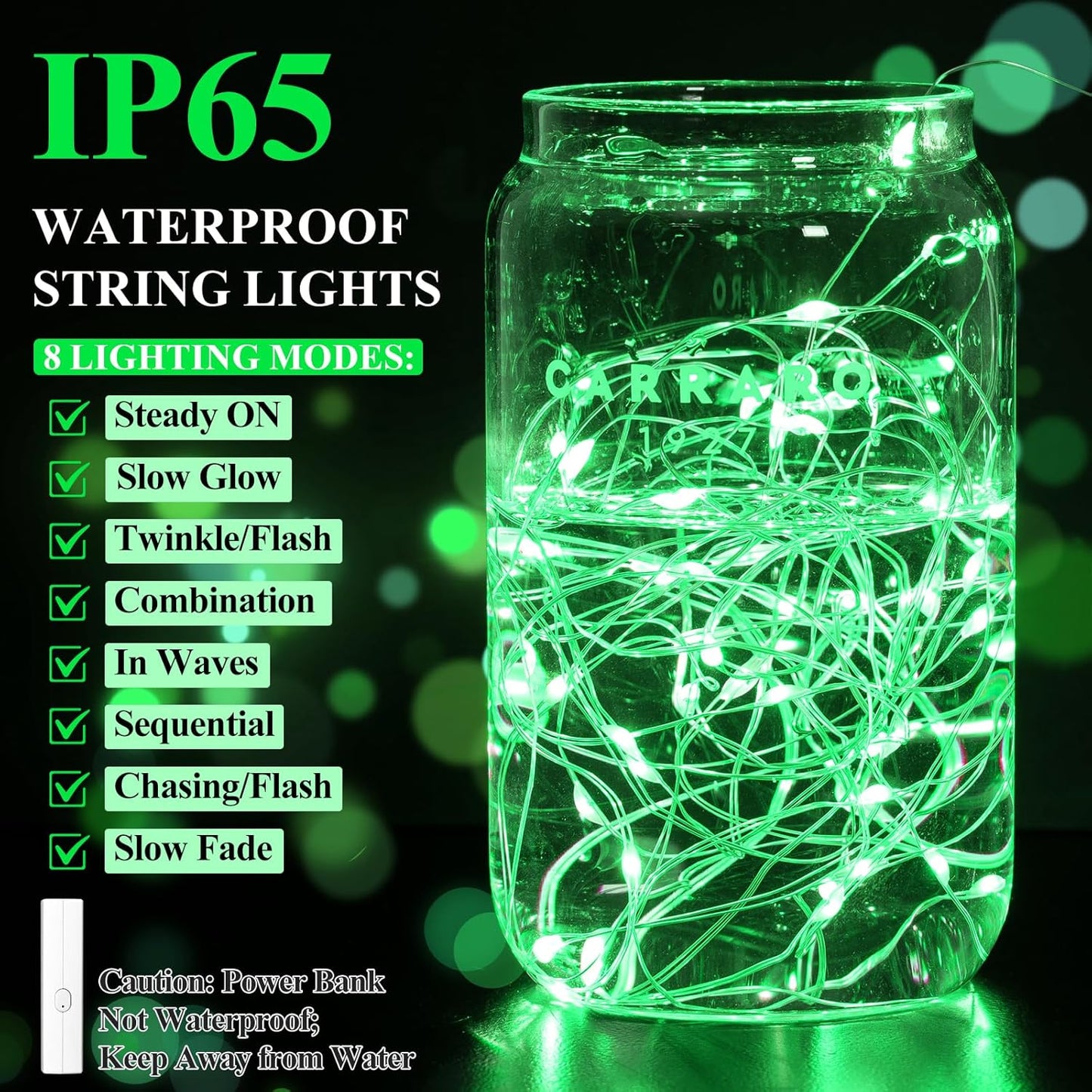 Lakumu LED String Lights Battery Operated, Fairy Lights with Timer, Mini LED Twinkle Lights for Bedroom, Christmas Decorations, Wedding, Vine, Centerpiece Table Decor (5M/16FT Green)