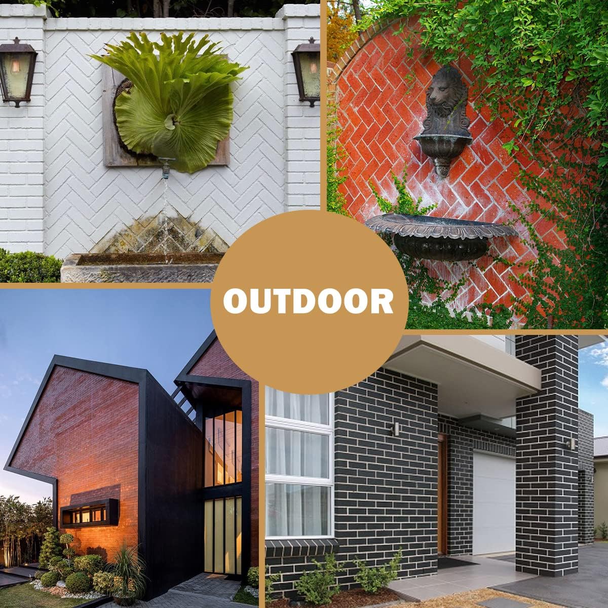 Vintage Faux Brick Wall Tiles, 3D Thin Brick Veneers for Bedroom, Bathroom, Kitchen, Fireplace and Fence Wall Panels (100, White)