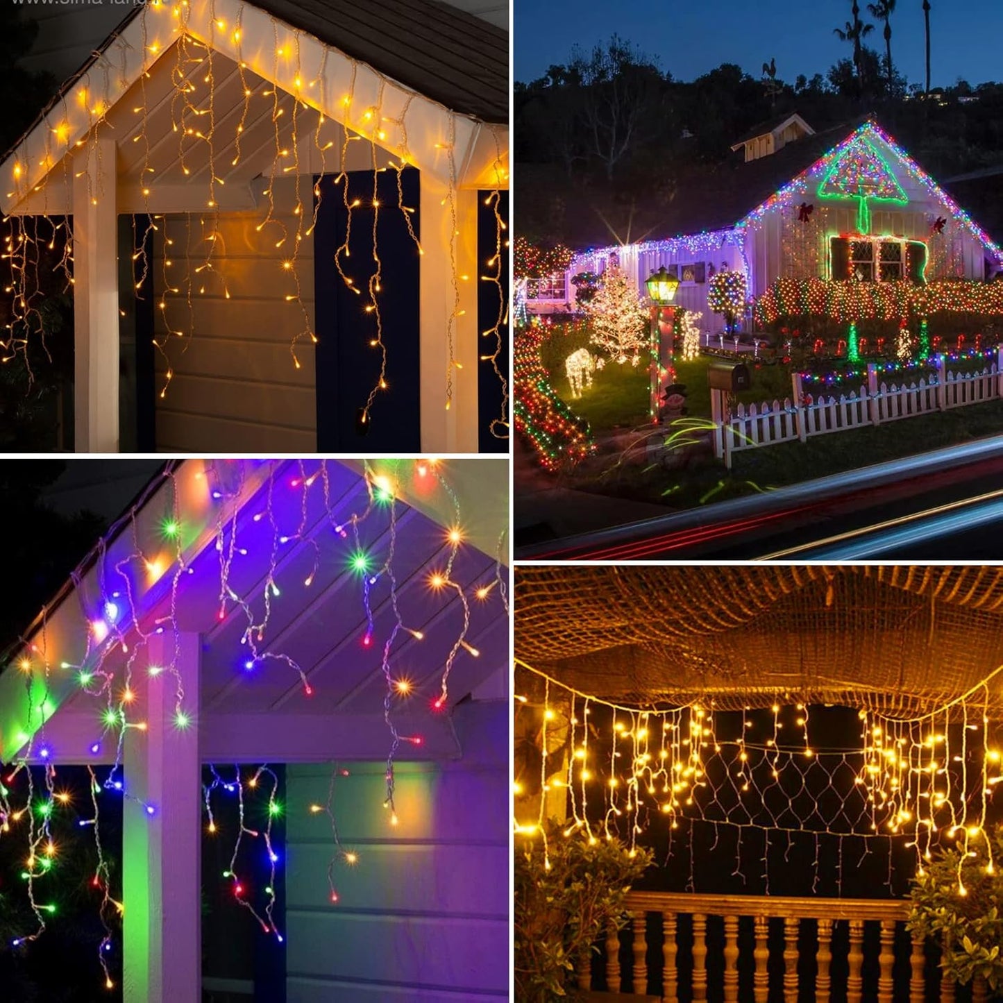 Icicle Lights Outdoor, 40Ft. 432 LED Color Changing Christmas Lights with 81 Drops, Dimmable Twinkle Fairy with Remote and Timer, for House, Warm and Multicolor