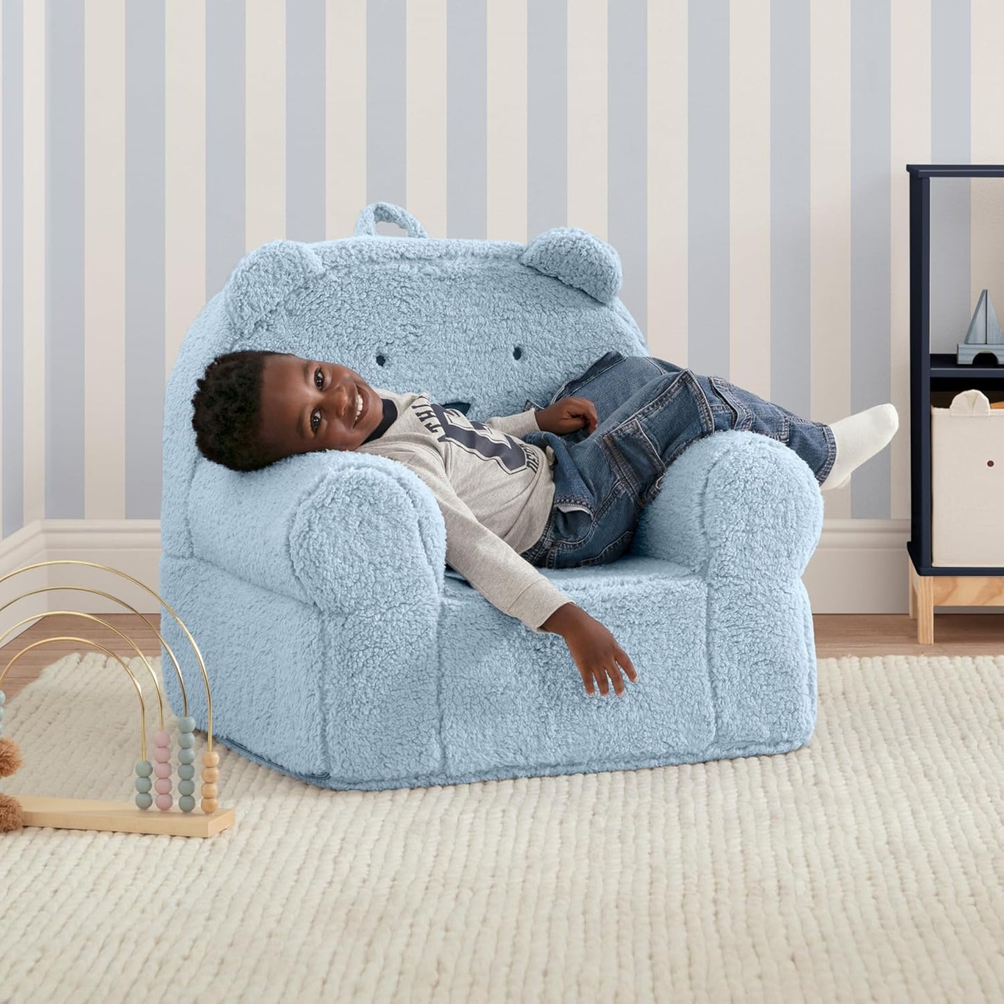 Delta Children babyGap Sherpa Bear Chair - Greenguard Gold Certified, Powder Blue