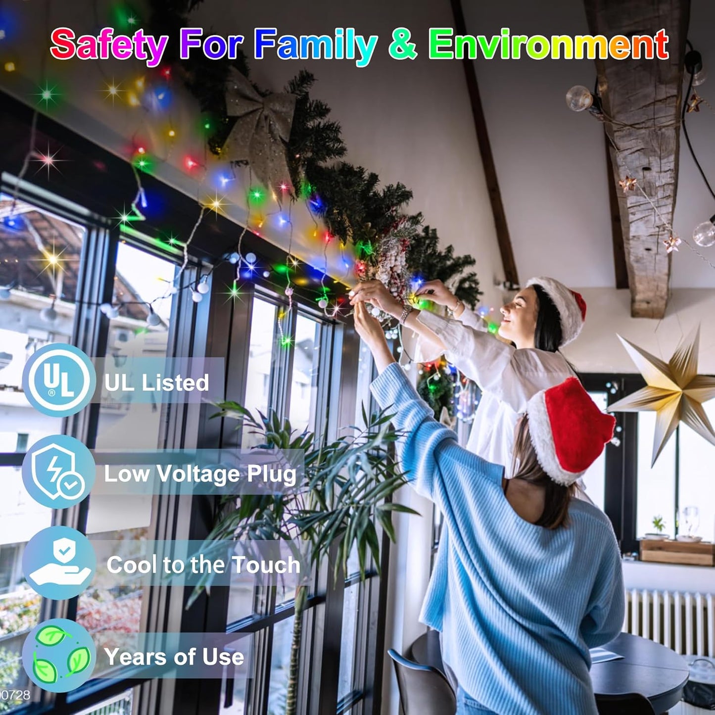 792 LED Christmas Outdoor Lights with 176 Drops, 82ft Hanging Curtain Lights 8 Modes, Christmas Fairy Lighs with Timer & Memory for House Roof Holiday Wedding Christmas Decor (Multicolor)