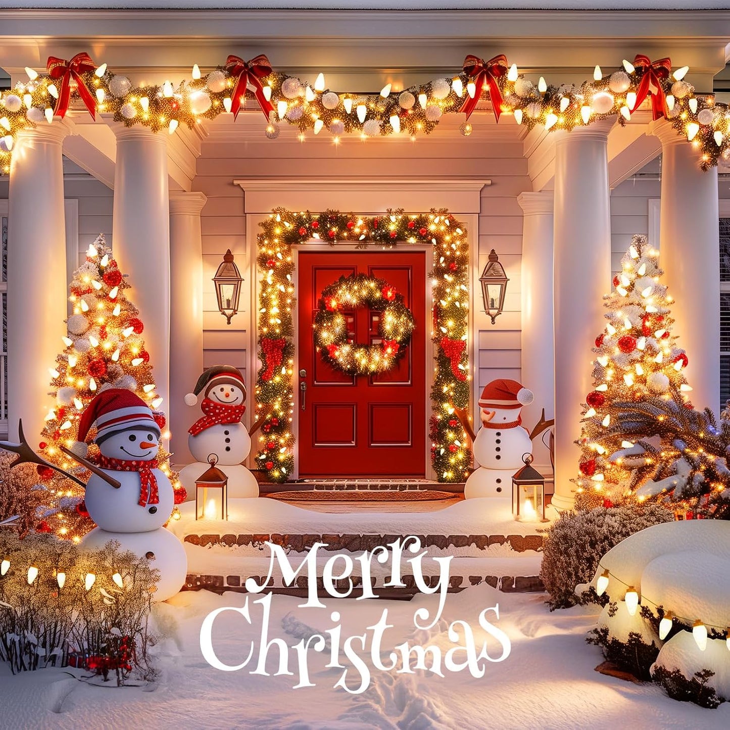 Brightown C9 LED Christmas String Lights, 2 Pack - 33ft 50 LED Waterproof Strawberry String Lights, Extendable Green Wire Lights String for Outdoor Indoor Patio Party Decoration (Warm White)