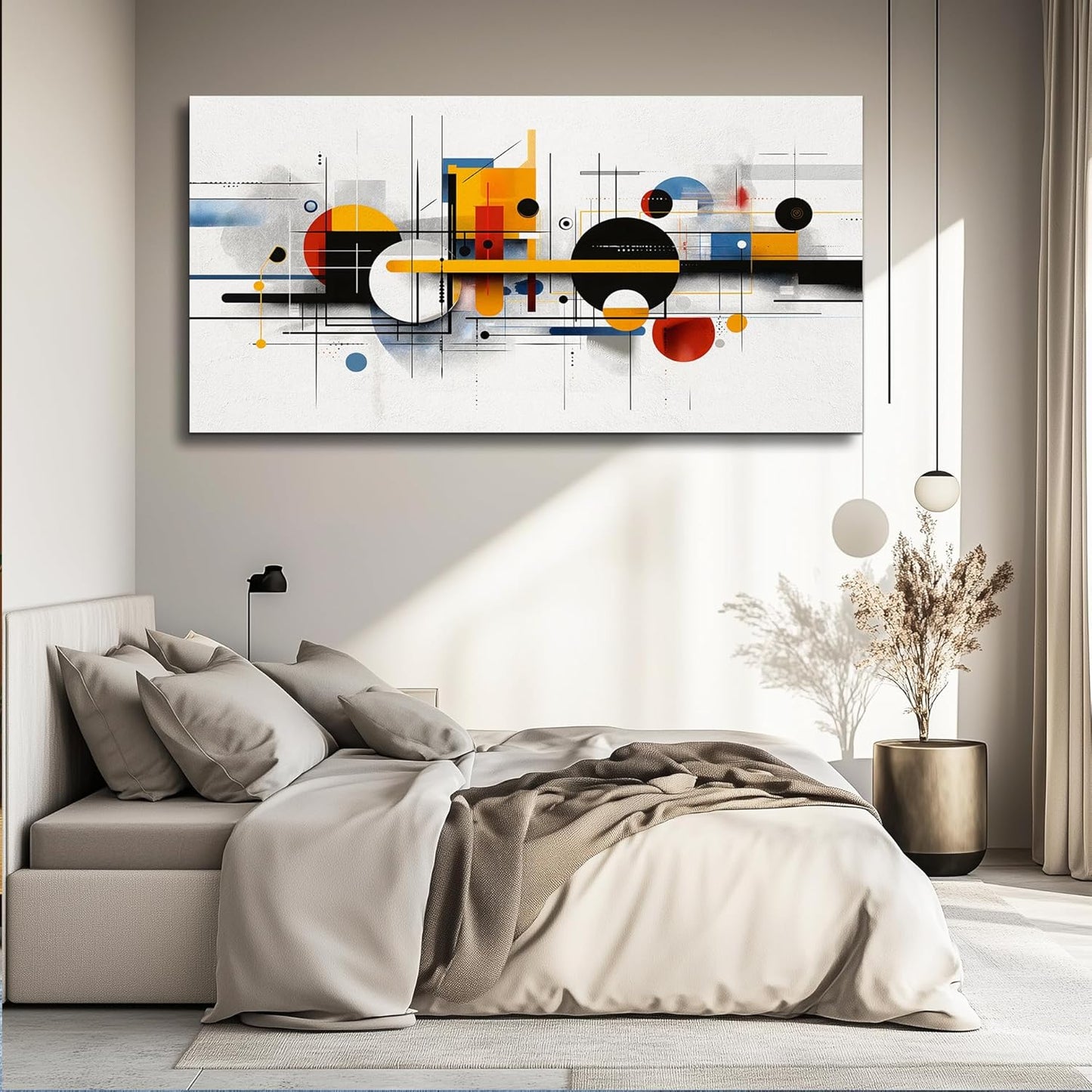 Canvas Wall Art for Living Room Wall Decor for Bedroom Office Wall Decoration Color Line Painting Artwork Room Aesthetic Home Decor 20x40 in